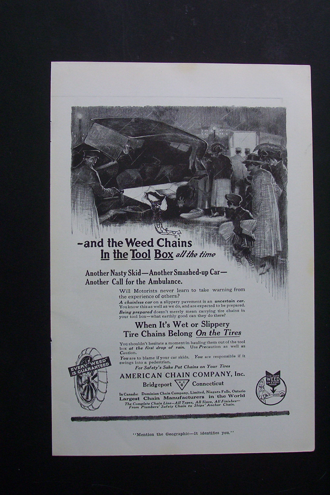 1918 Ad: American Chain Company