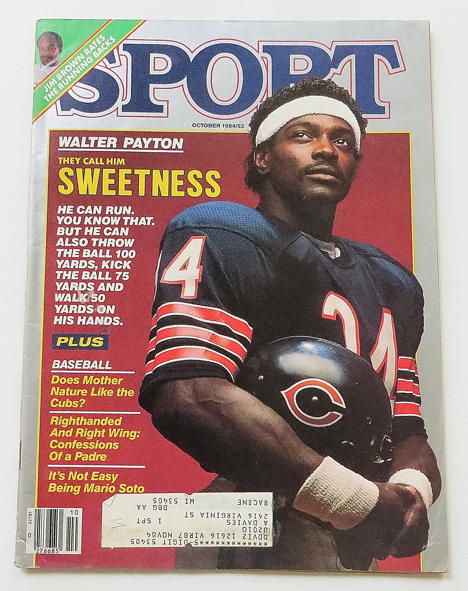 Sport Magazine October 1984 Sweetness: Walter Payton