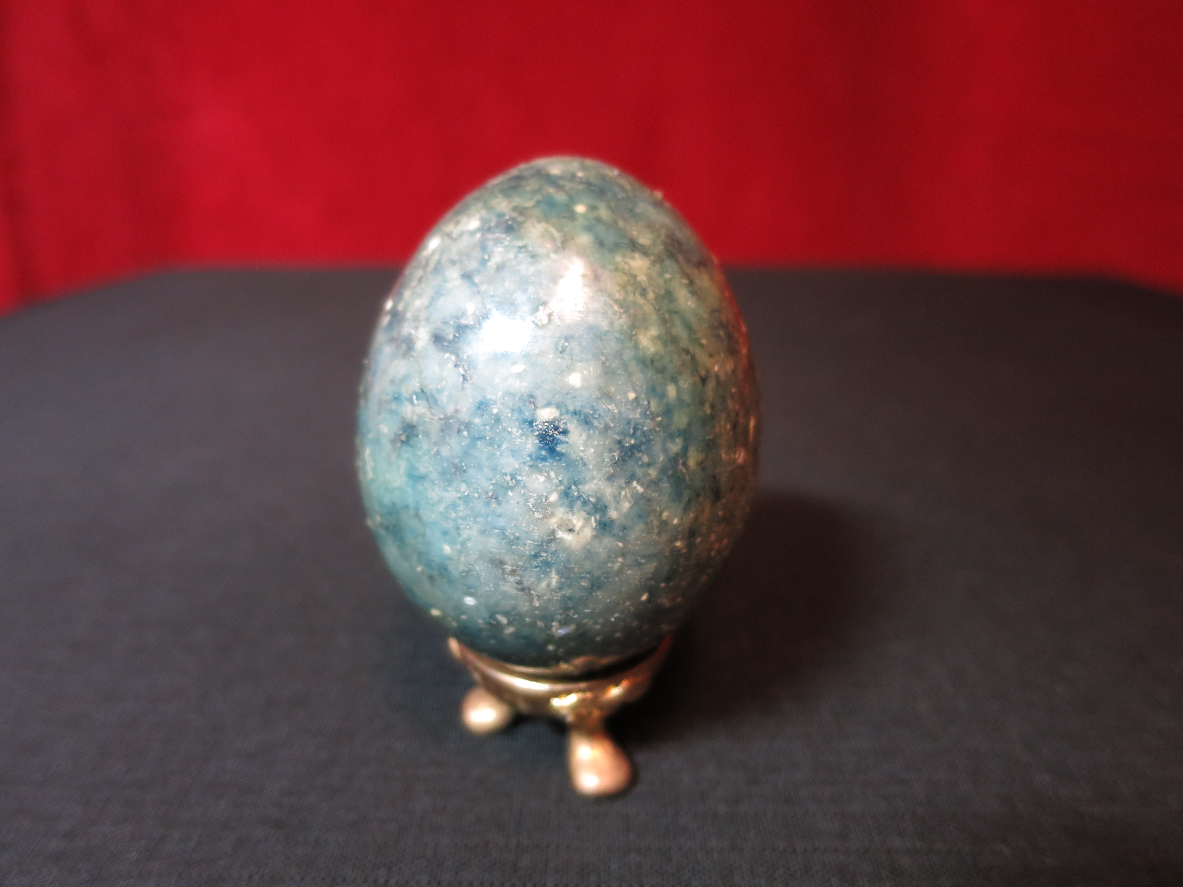 Antique polished gemstone egg hand turned hand polished