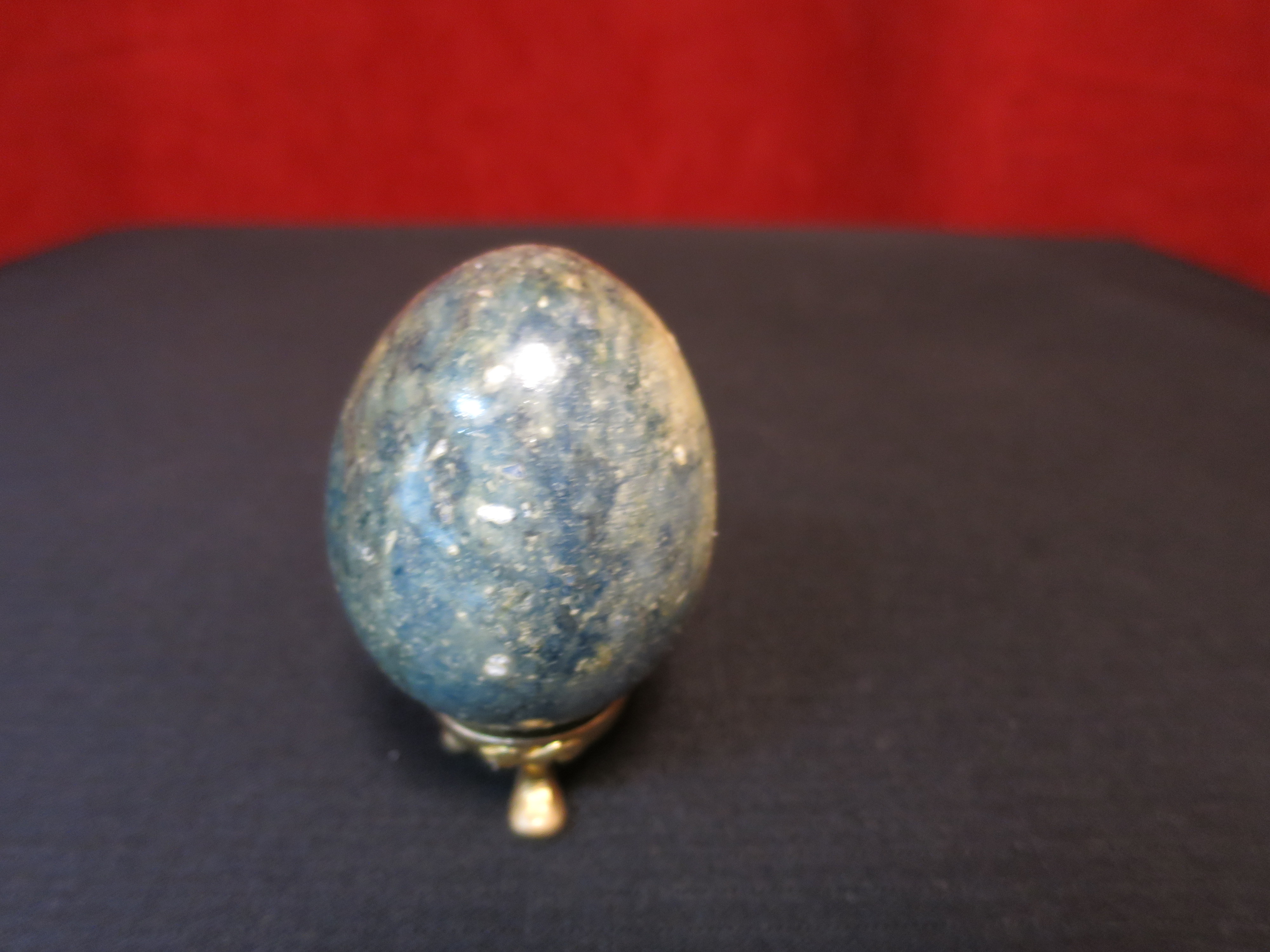Antique polished gemstone egg hand turned hand polished