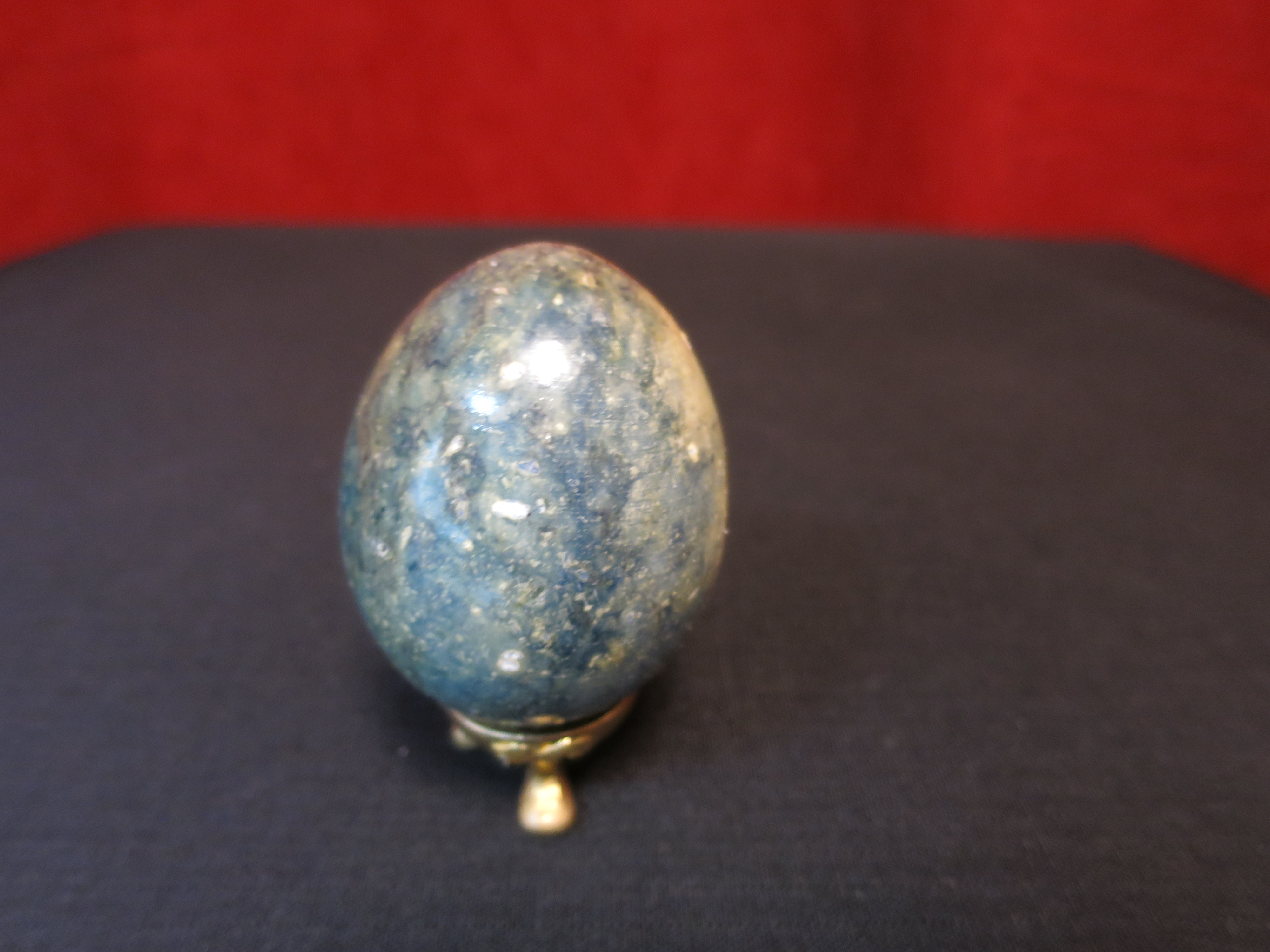 Antique polished gemstone egg hand turned hand polished