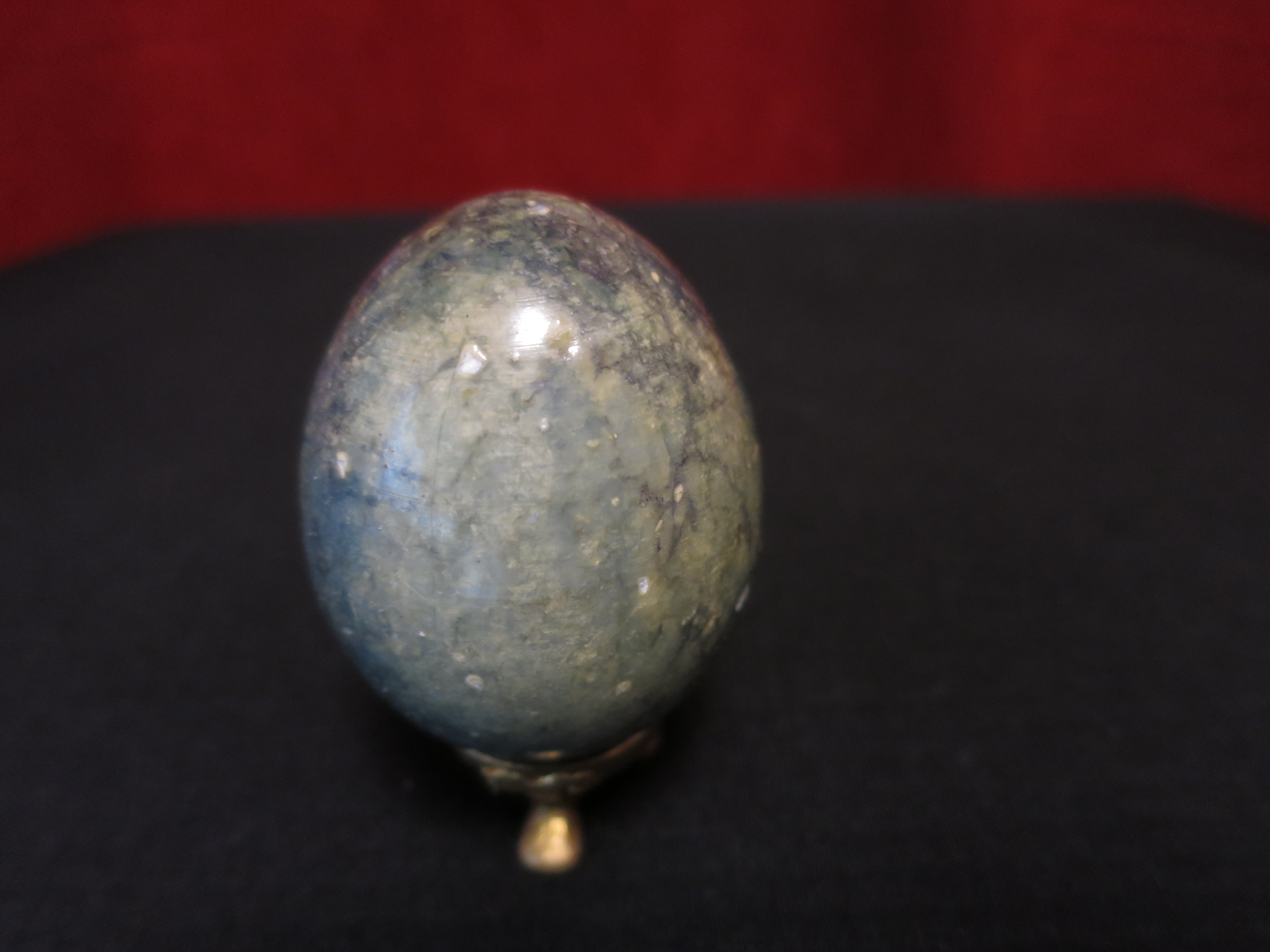 Antique polished gemstone egg hand turned hand polished