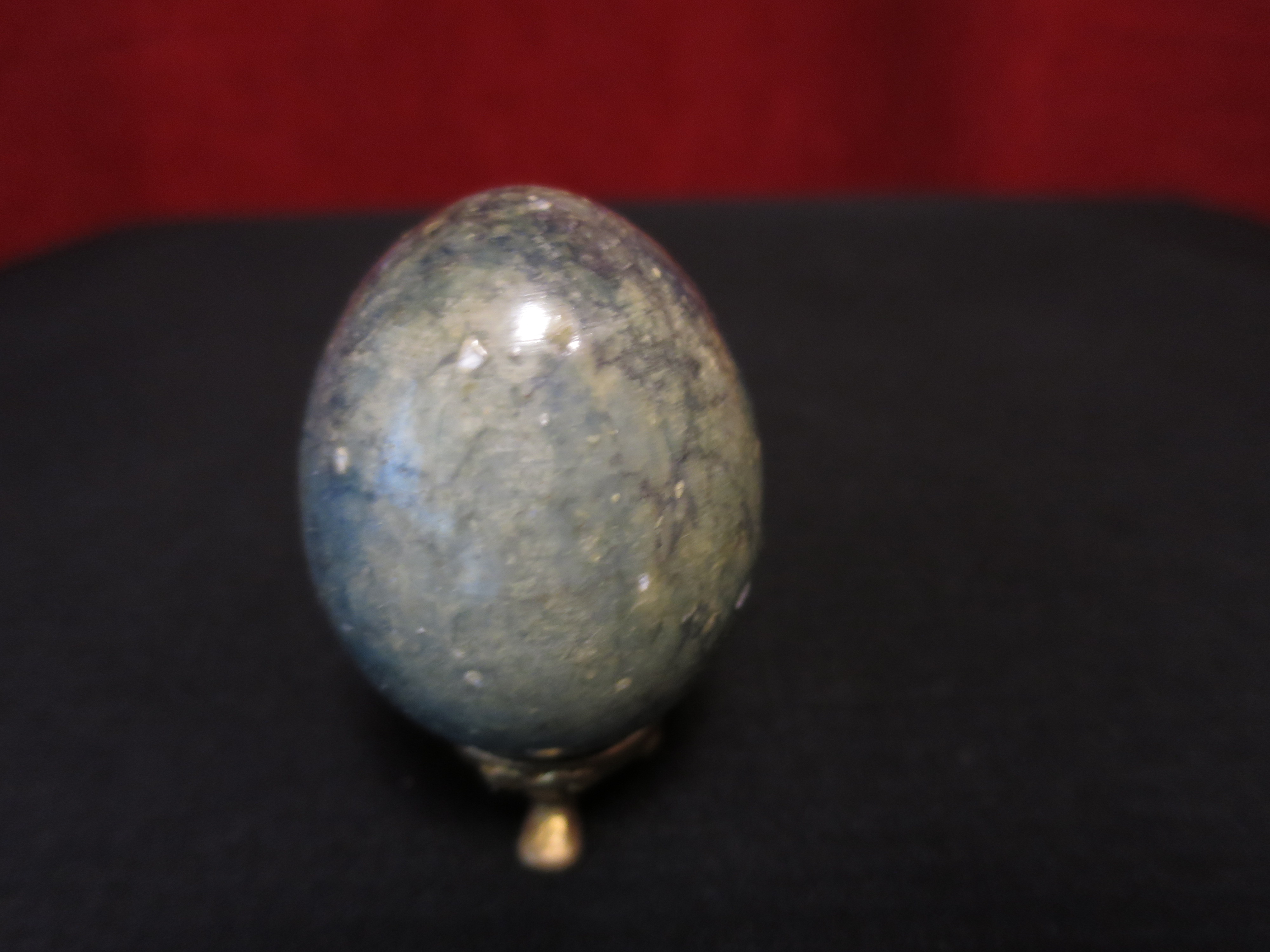 Antique polished gemstone egg hand turned hand polished