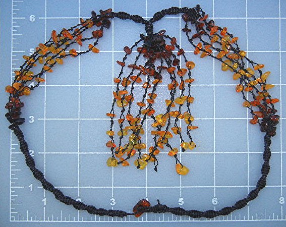 Baltic Amber Necklace 10 Strand Tassel