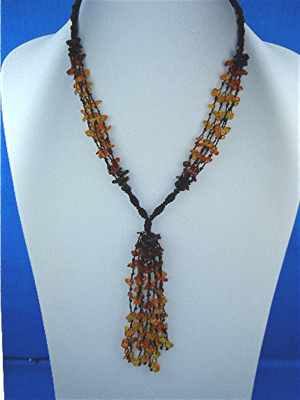 Baltic Amber Necklace 10 Strand Tassel