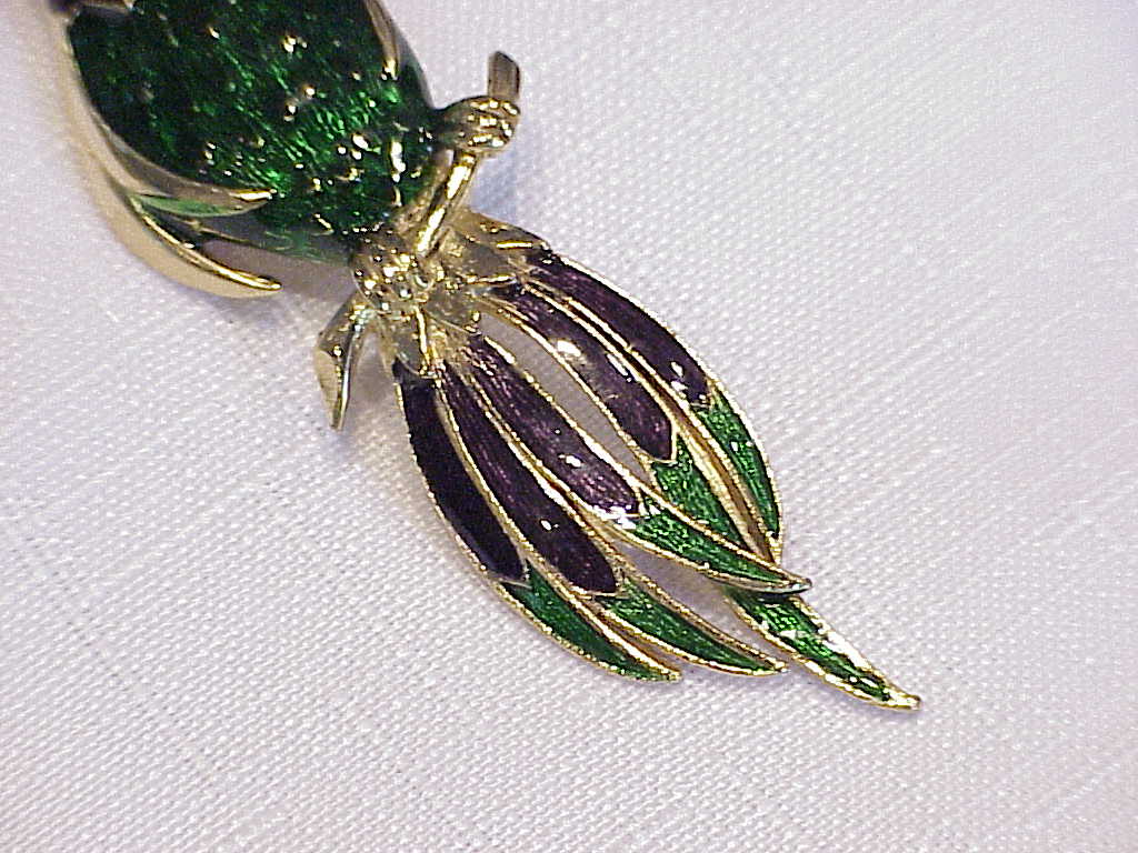 Dark Blue And Green Enamel Parrot Bird Brooch No 20254