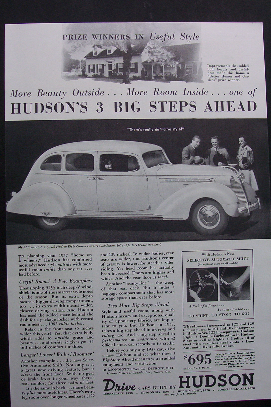 1937 Hudson Cars with Hudson's 3 Big Steps Ahead