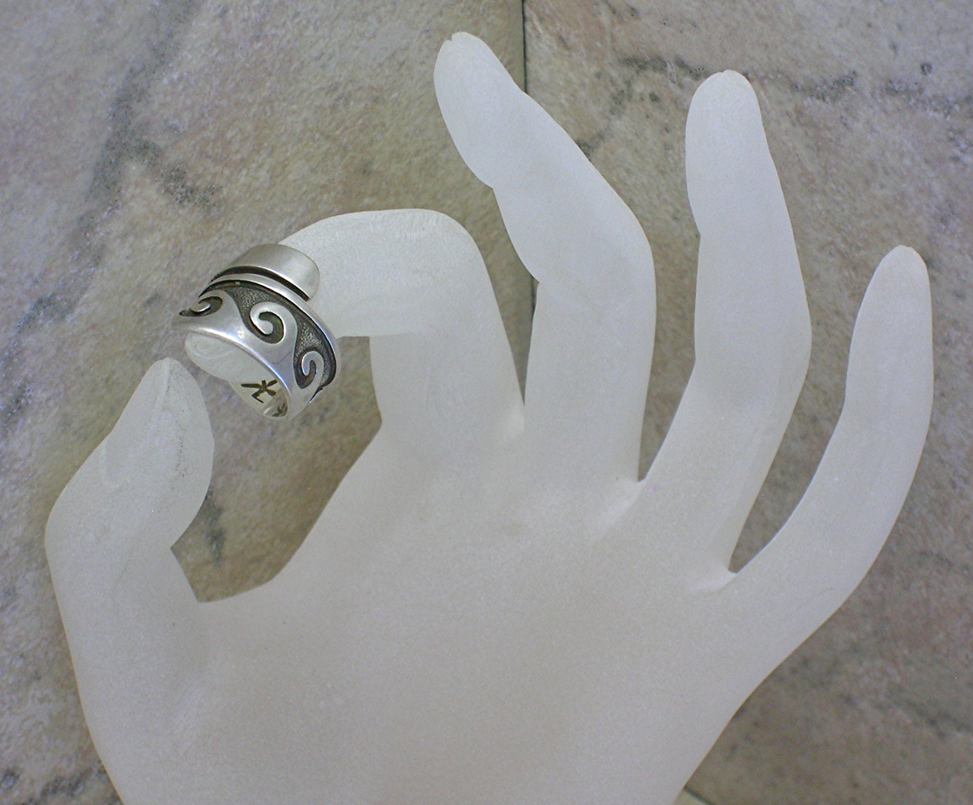 American Indian Sterling Silver Adjustable Ring