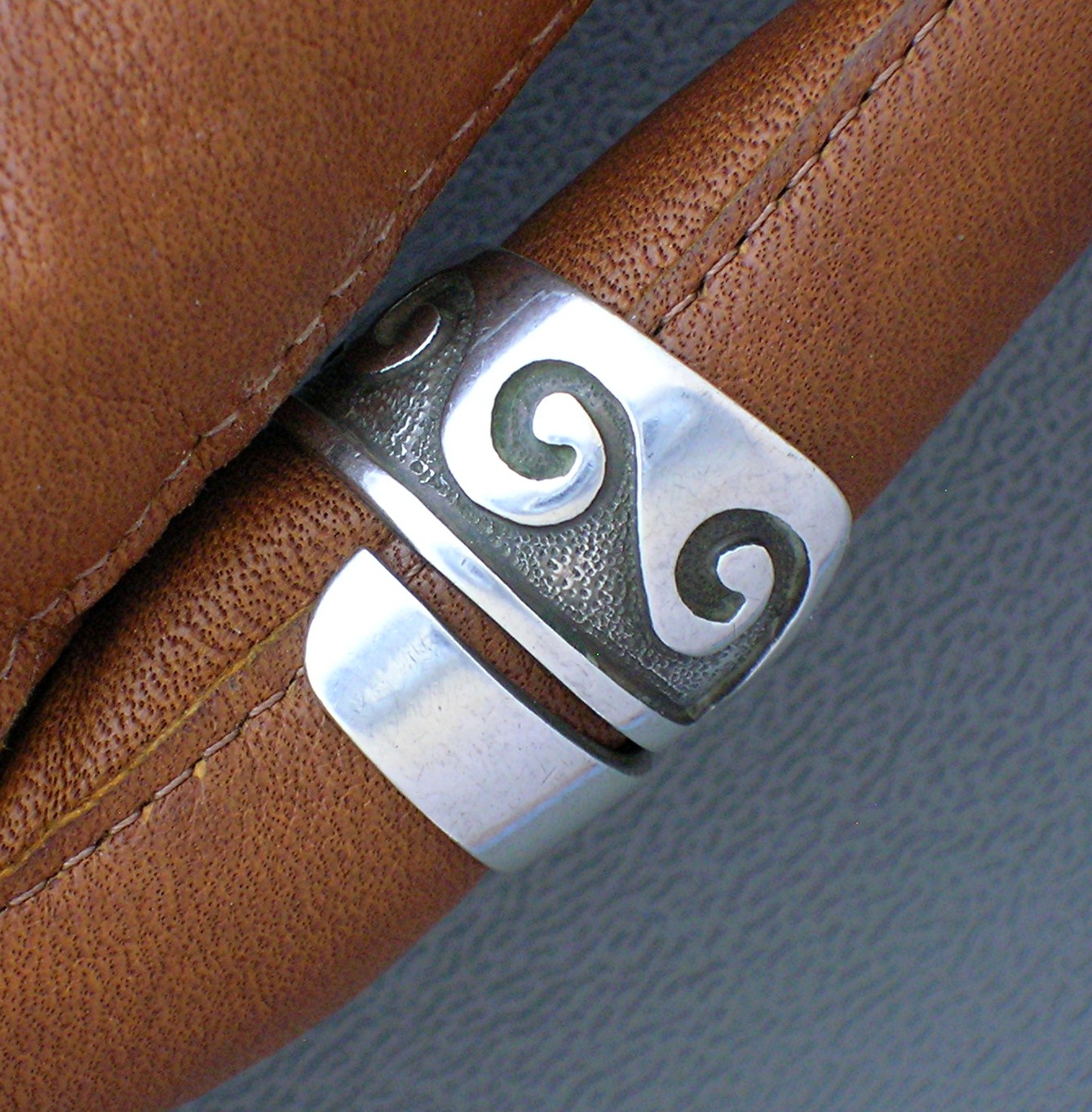 American Indian Sterling Silver Adjustable Ring