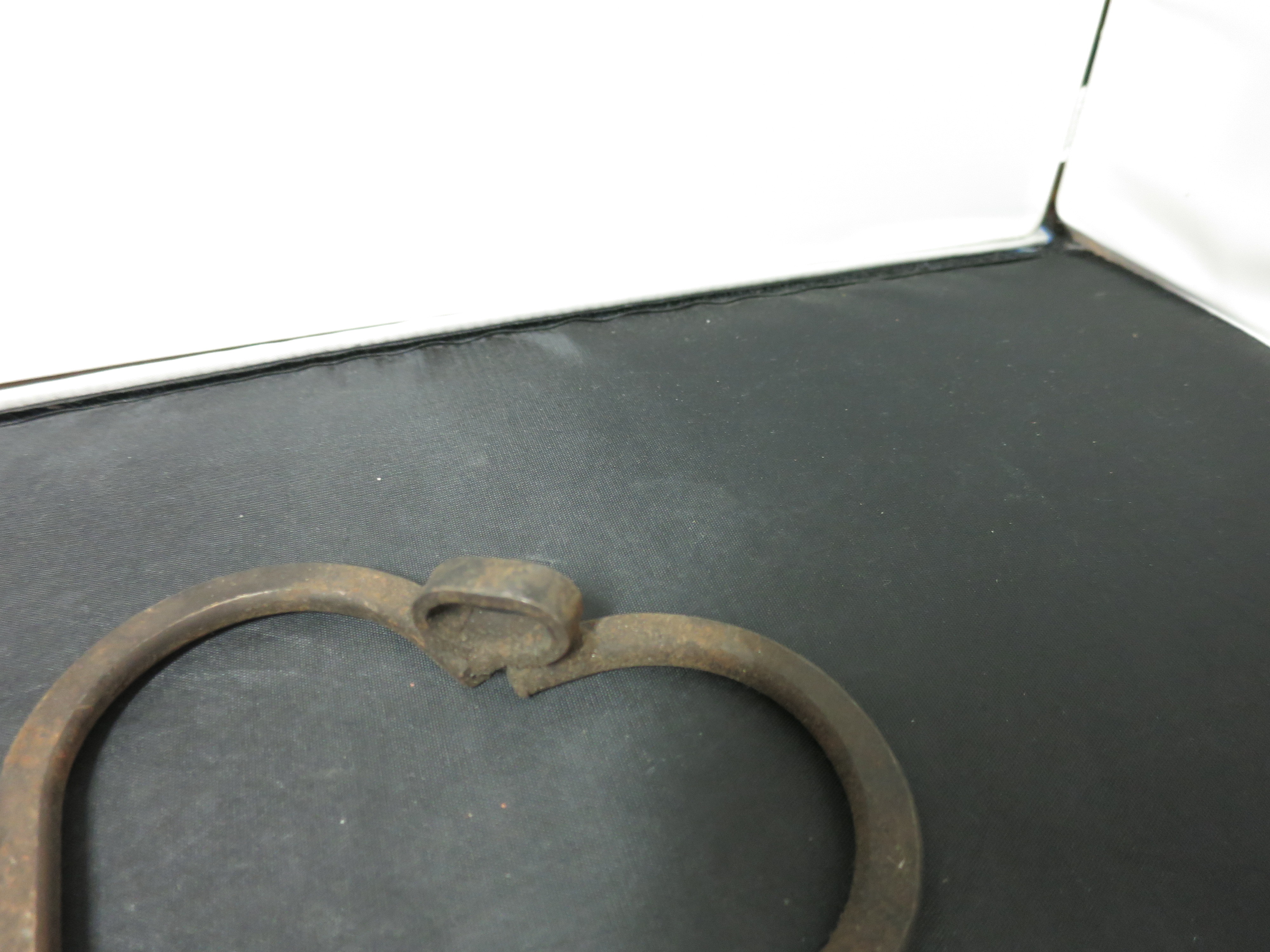 Antique Heart Trivet Hot Plate Cast Iron 3 hearts hand forged