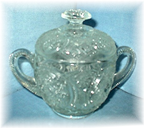 Covered Depression Glass Sugar Bowl