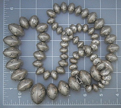 Native American Sterling Silver Beads 60s 208 Grams Sig
