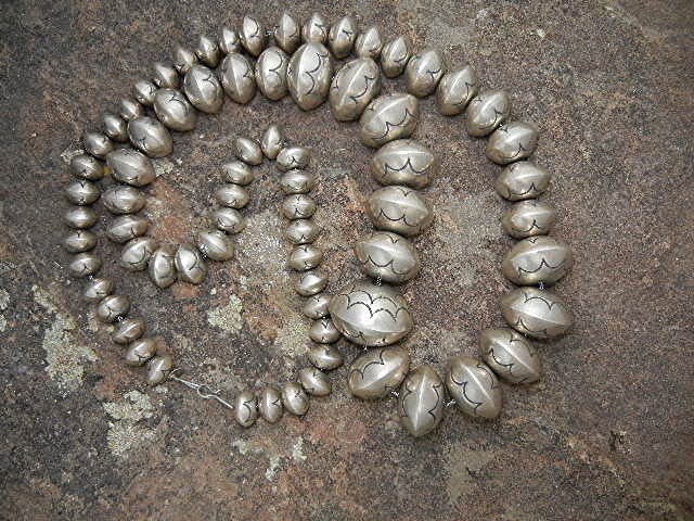 Native American Sterling Silver Beads 60s 208 Grams Sig