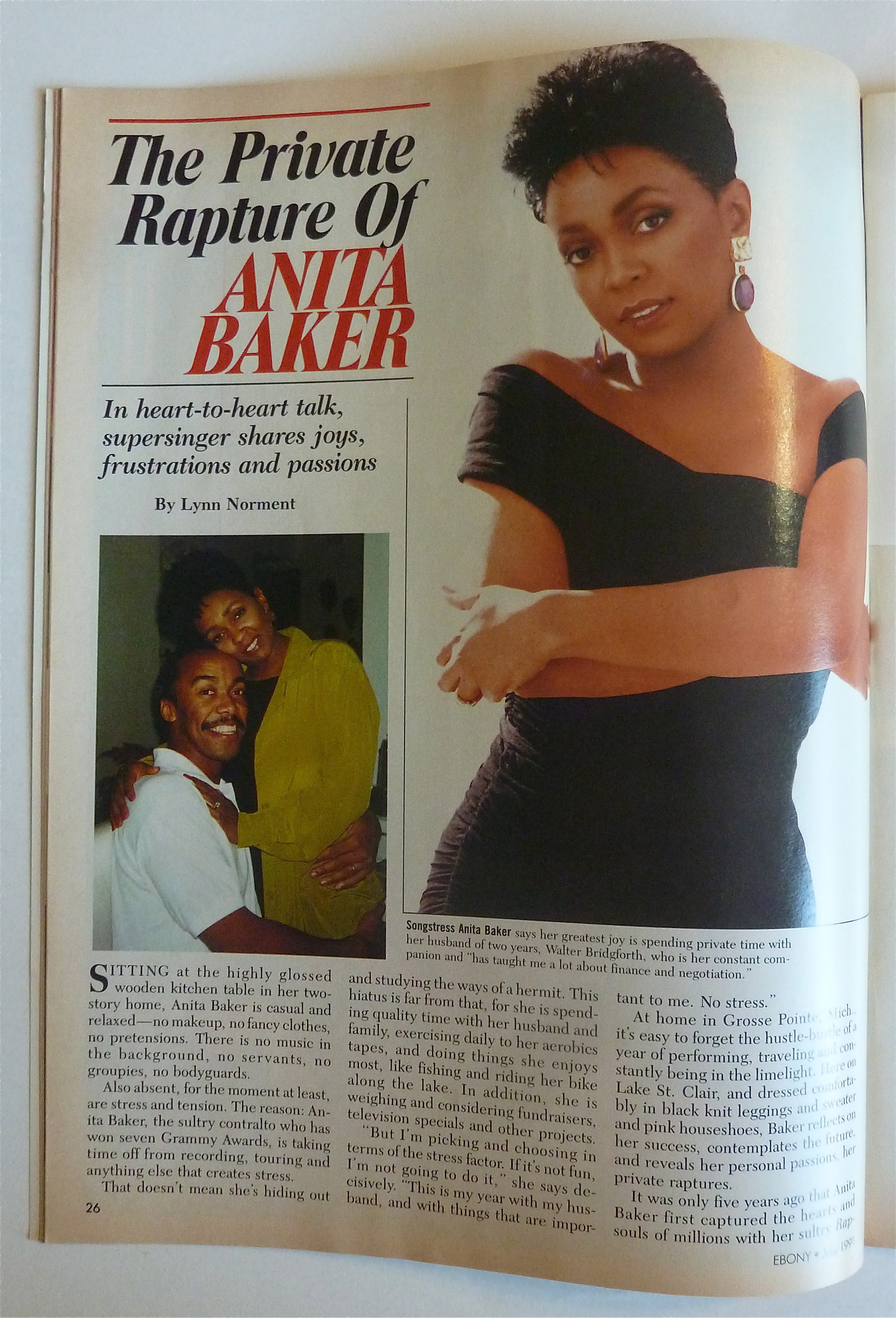 Ebony Magazine July 1991 Anita Baker