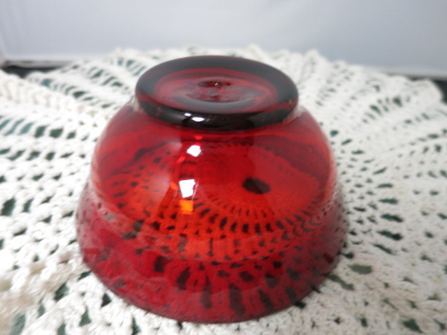 Vintage Viking Glass Ruby Amberina 5 inch bowl