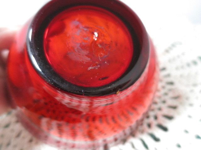 Vintage Viking Glass Ruby Amberina 5 inch bowl