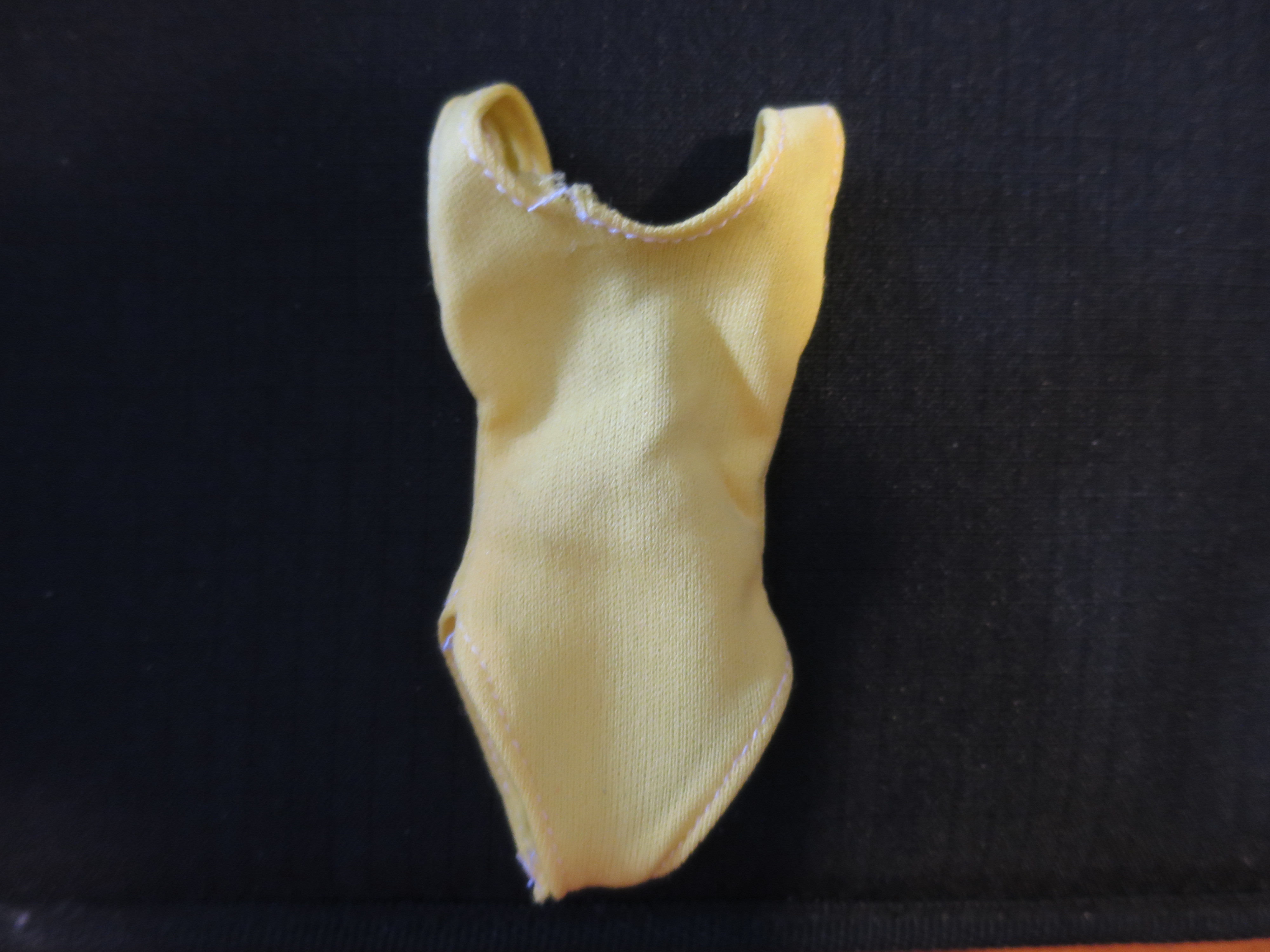 Vintage Barbie Doll Yellow Swim Suit Bathing Suit no tag