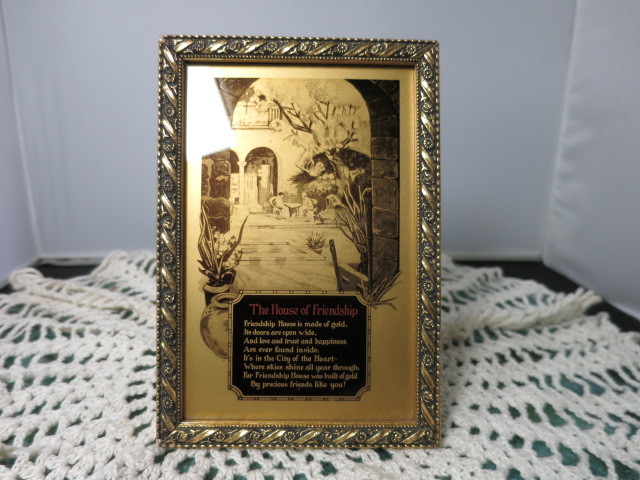 The House of Friendship Poem Tallimit Art Picture in Giltwood Art
