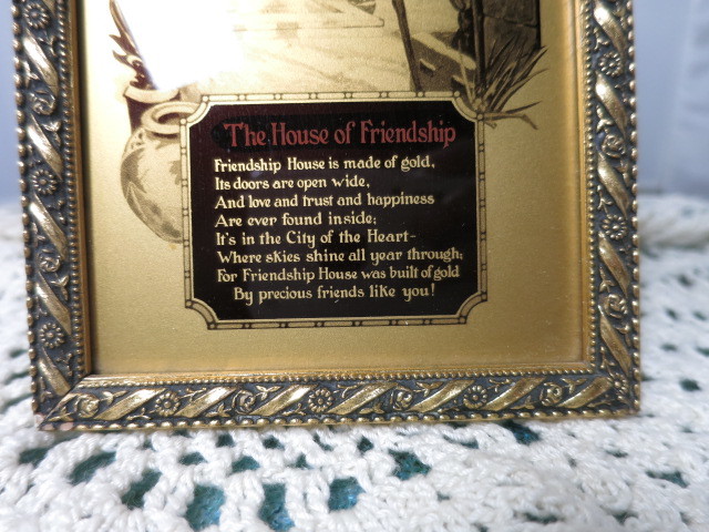 The House of Friendship Poem Tallimit Art Picture in Giltwood Art