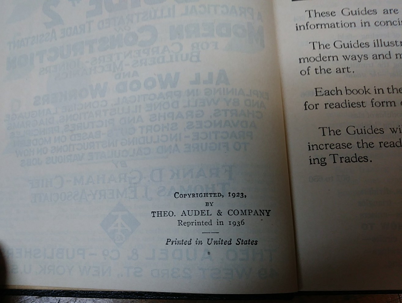 Audels Carpenters & Builders Guide Set 1936