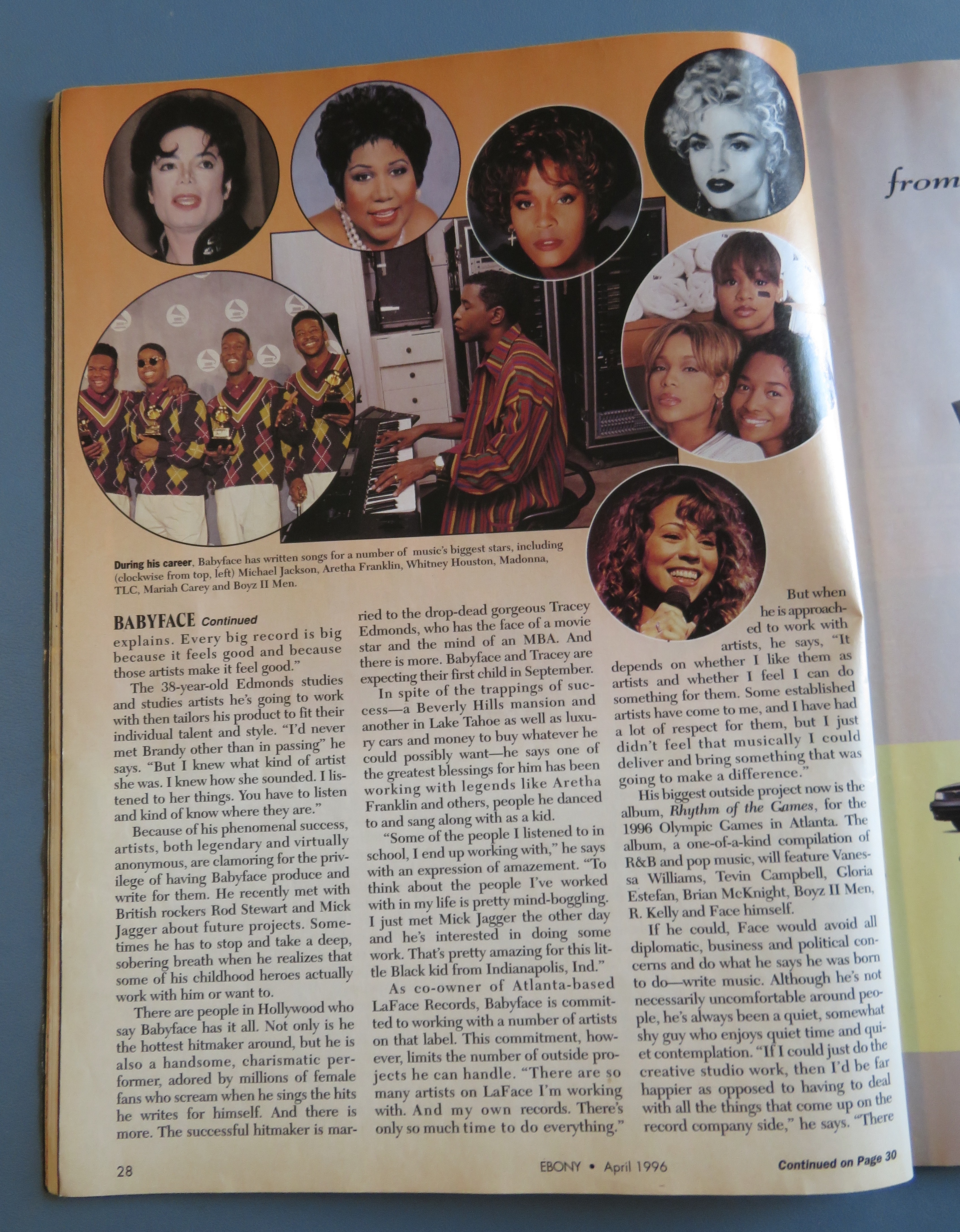 Ebony Magazine April 1996 Babyface