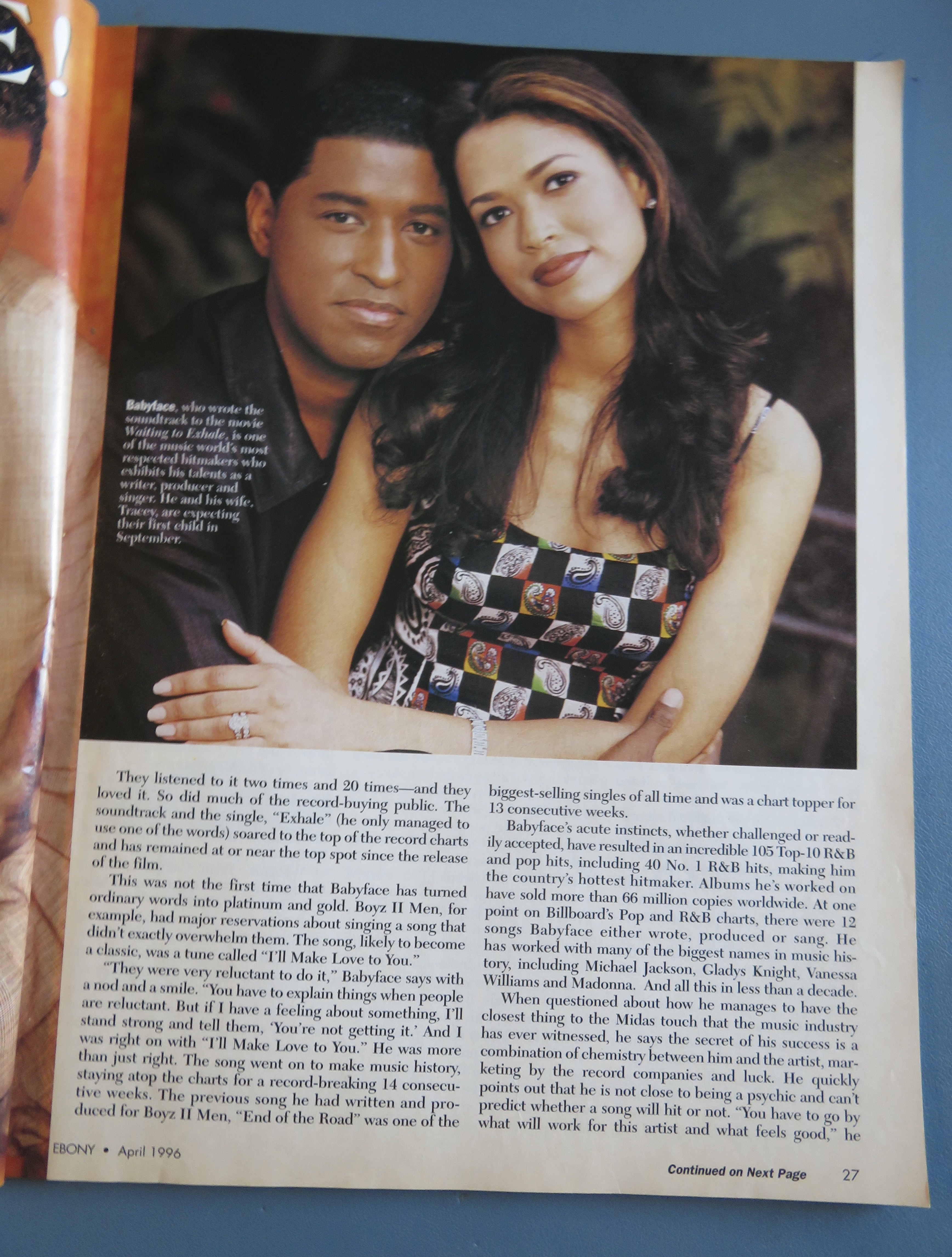 Ebony Magazine April 1996 Babyface