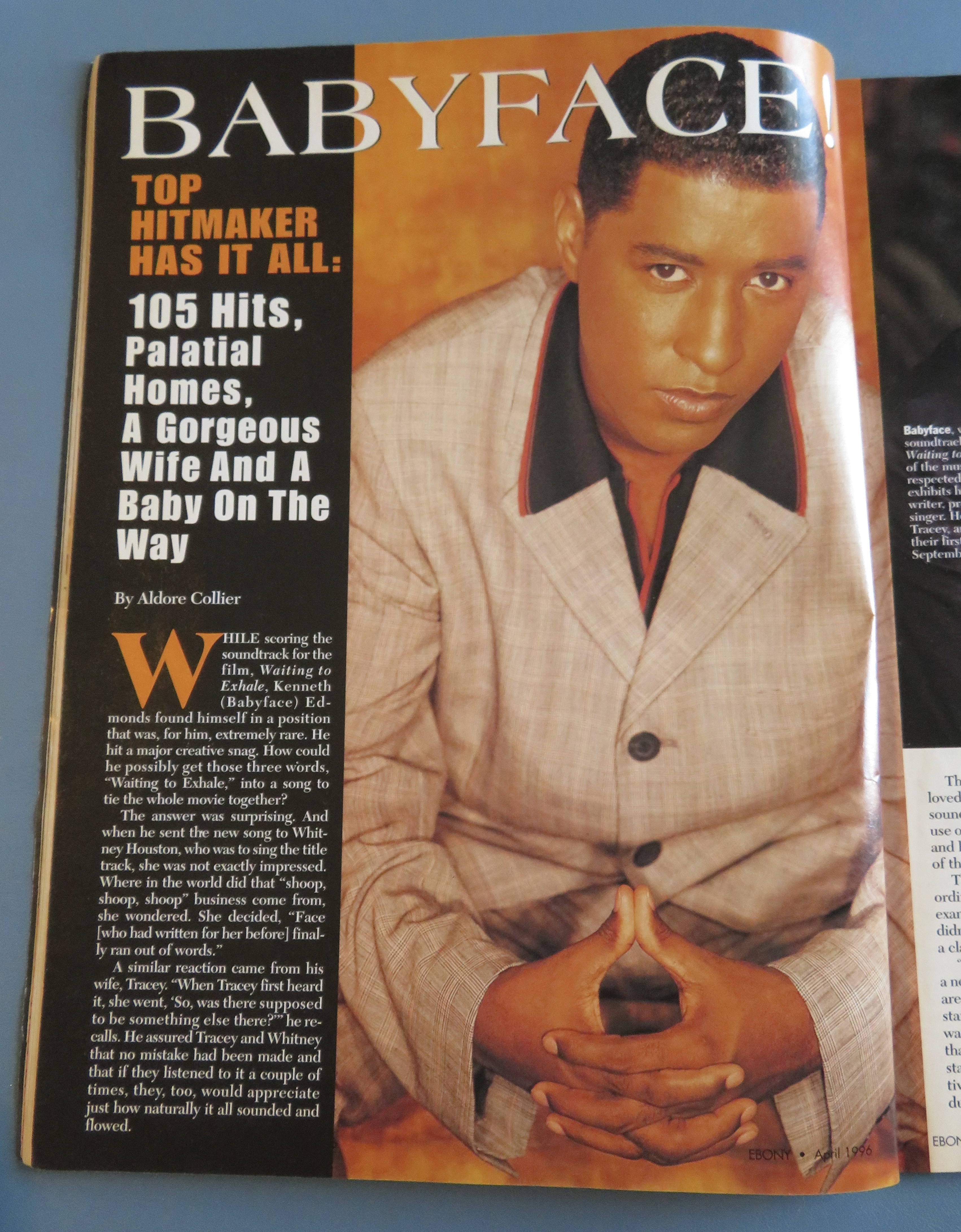 Ebony Magazine April 1996 Babyface
