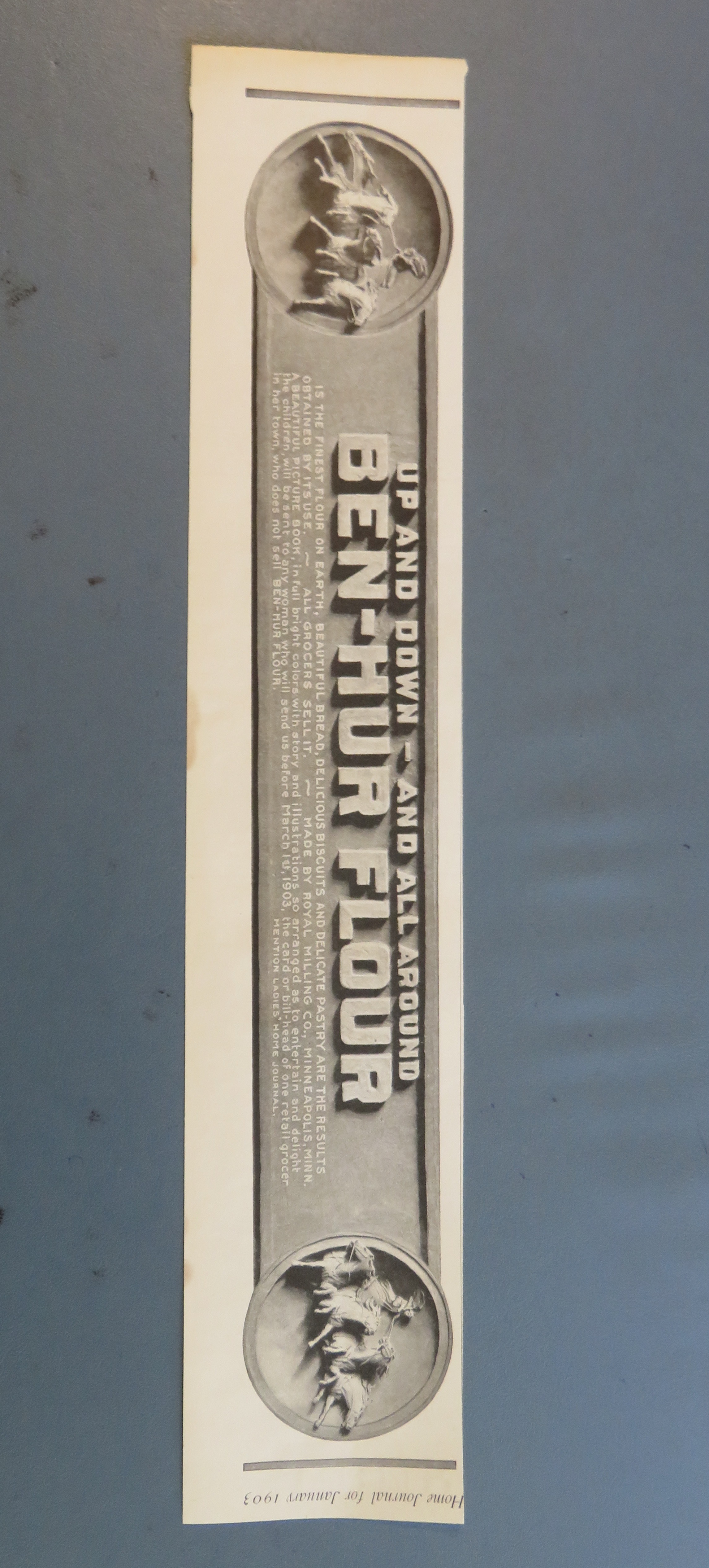 1903 Ben Hur Flour with Man with Horses & Chariot