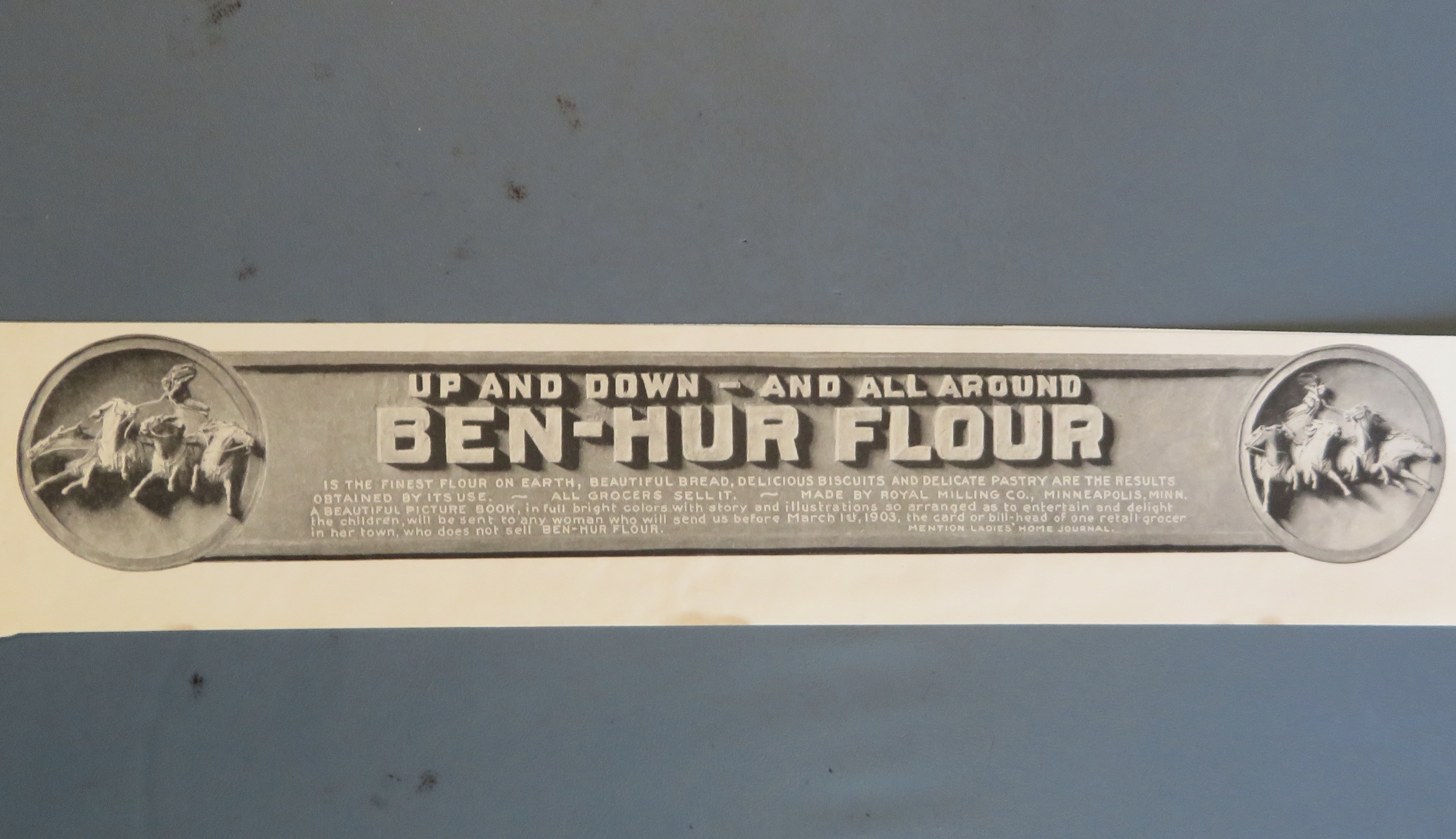 1903 Ben Hur Flour with Man with Horses & Chariot