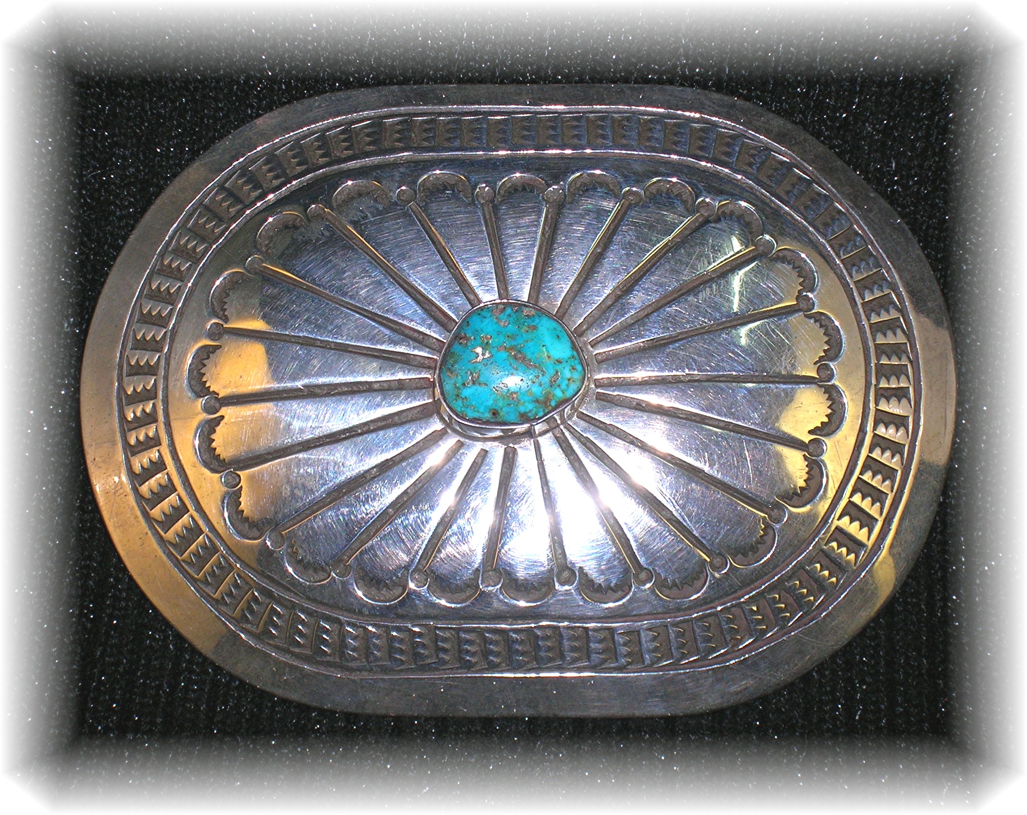 Sterling Silver Turquoise Belt buckle