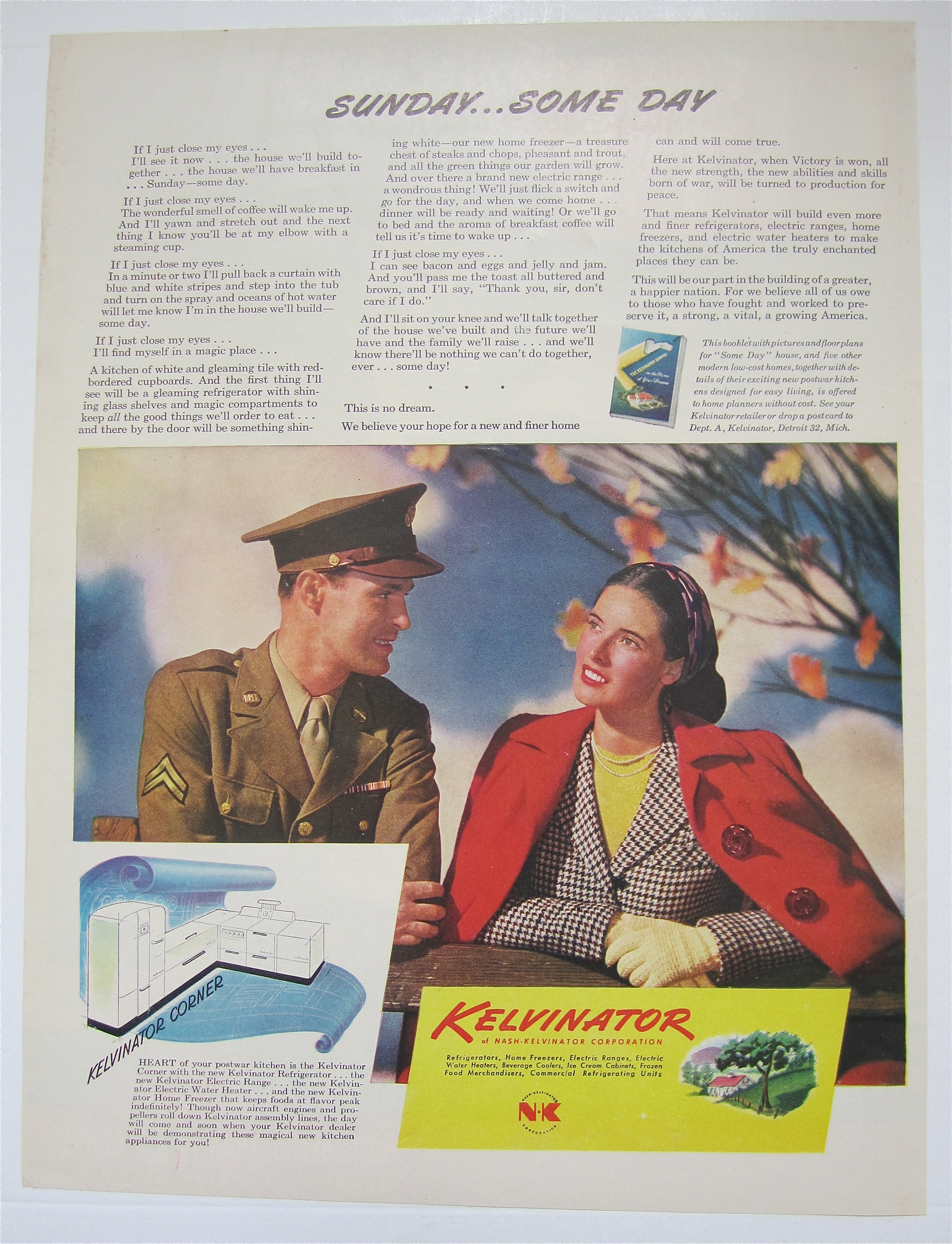 1944 Kelvinator with a Woman & a Soldier Talking