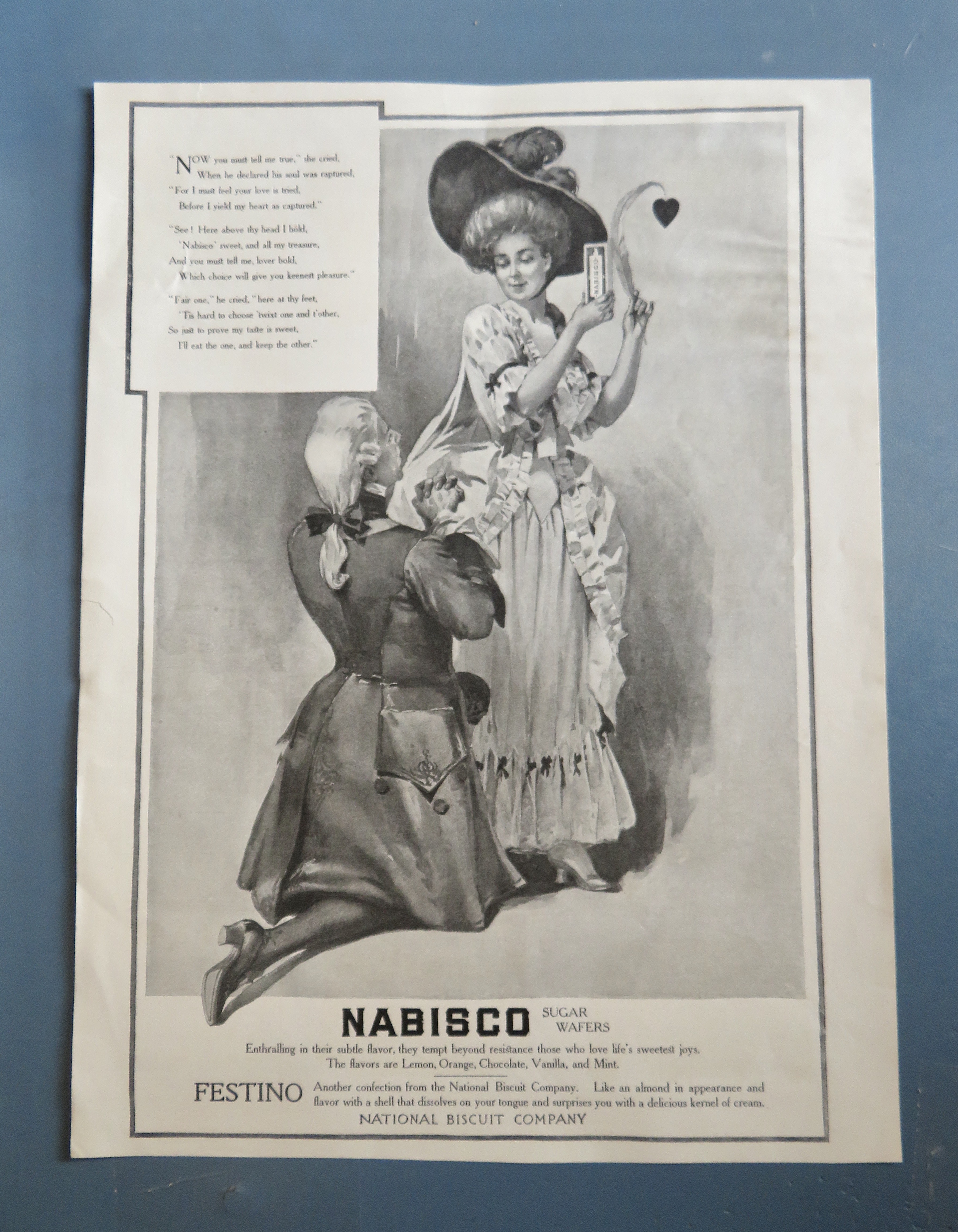1900's Nabisco Sugar Wafers with Man On Knee For Woman