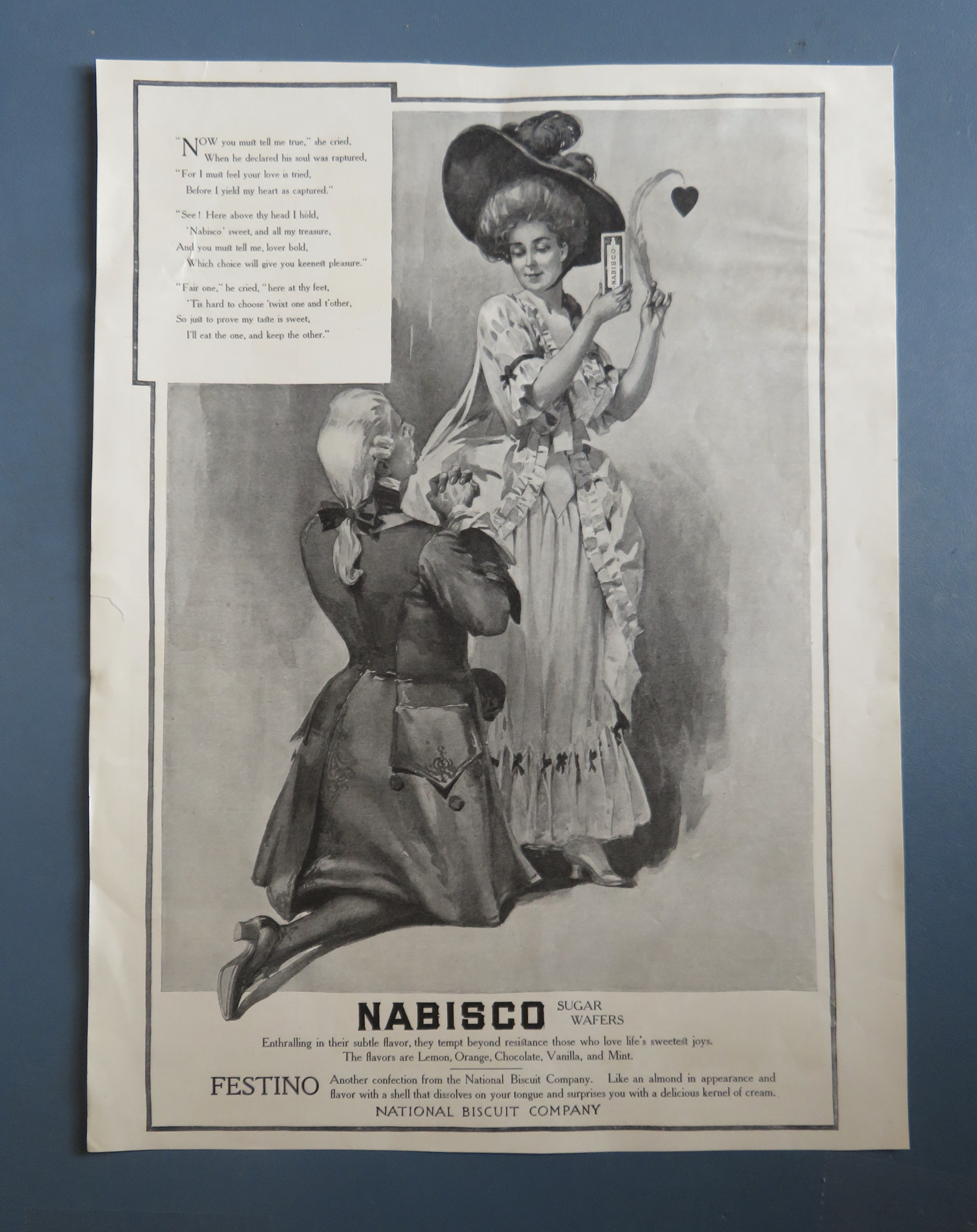 1900's Nabisco Sugar Wafers with Man On Knee For Woman