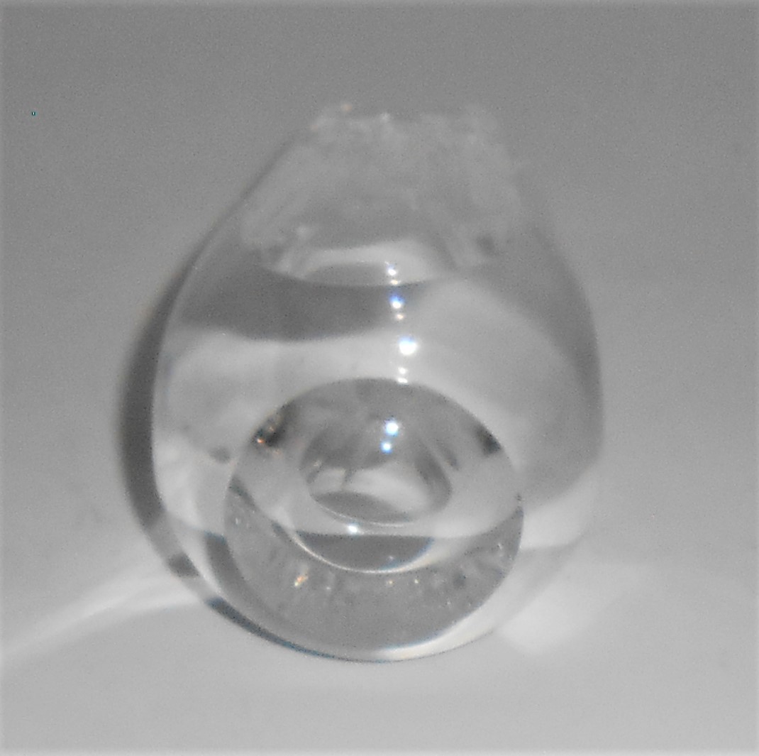 Orrefors Glass Crystal 5" Floral Etched Vase