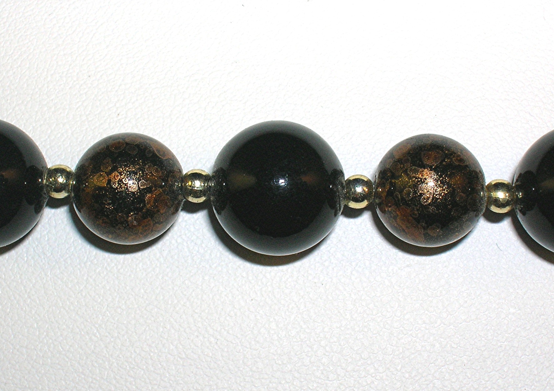 Vintage Black & Gold Plastic Lucite Necklace