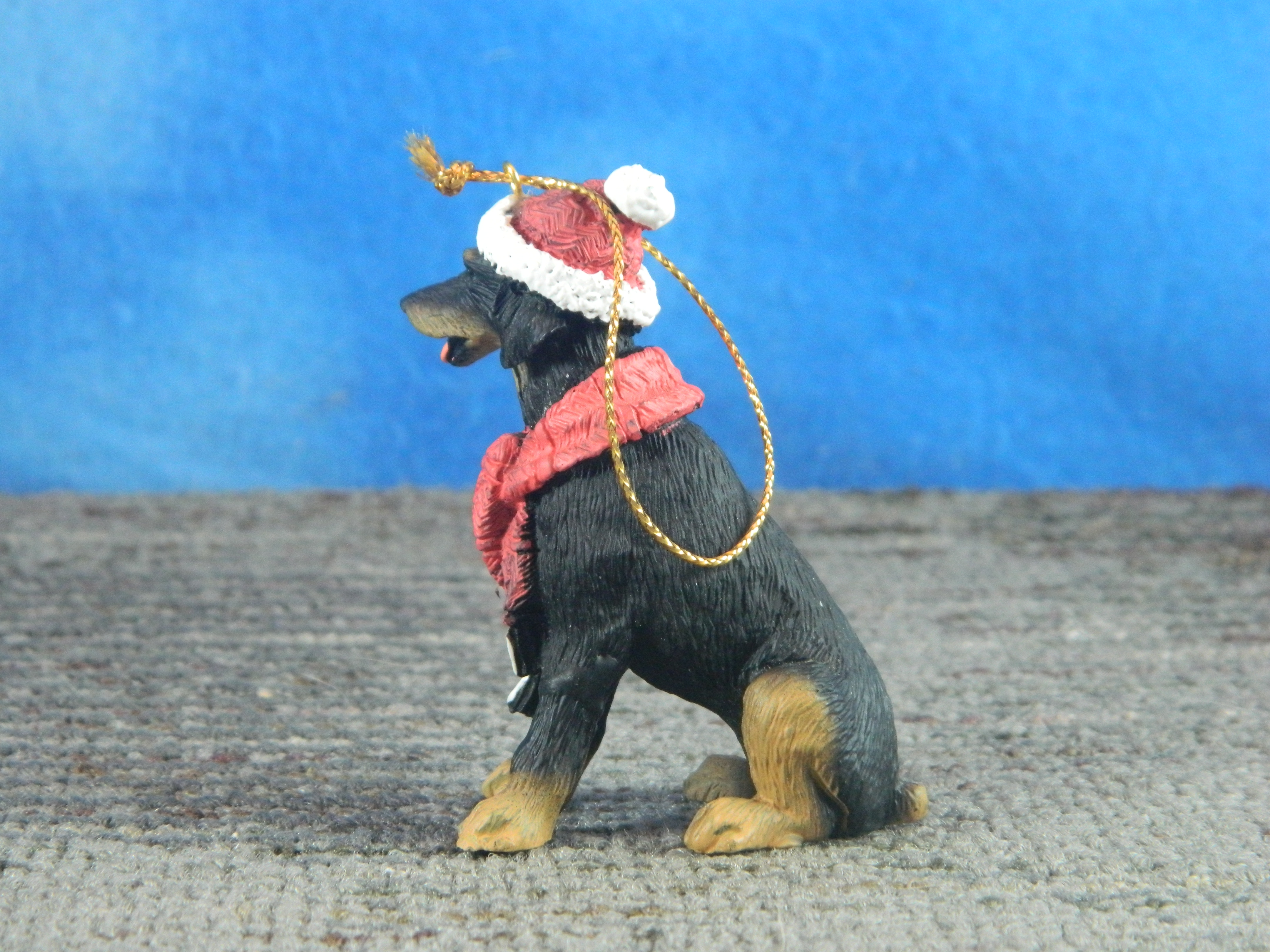 Silver Deer Resin Christmas Animal Doberman Ornament