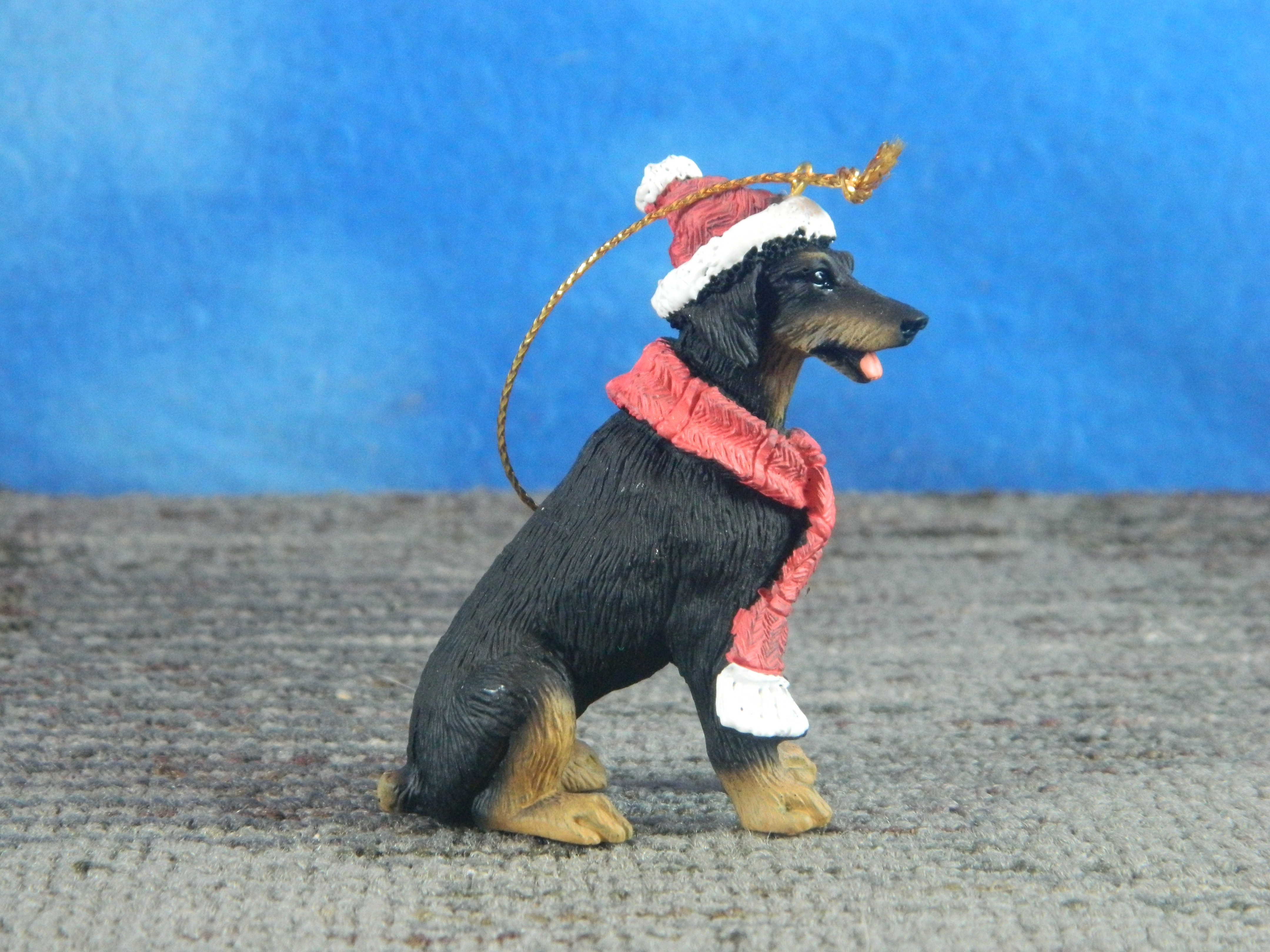 Silver Deer Resin Christmas Animal Doberman Ornament
