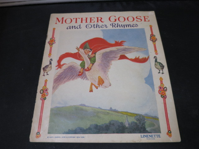 Mother Goose and Other Rymes Linenette Book No 469 Circa 1930s