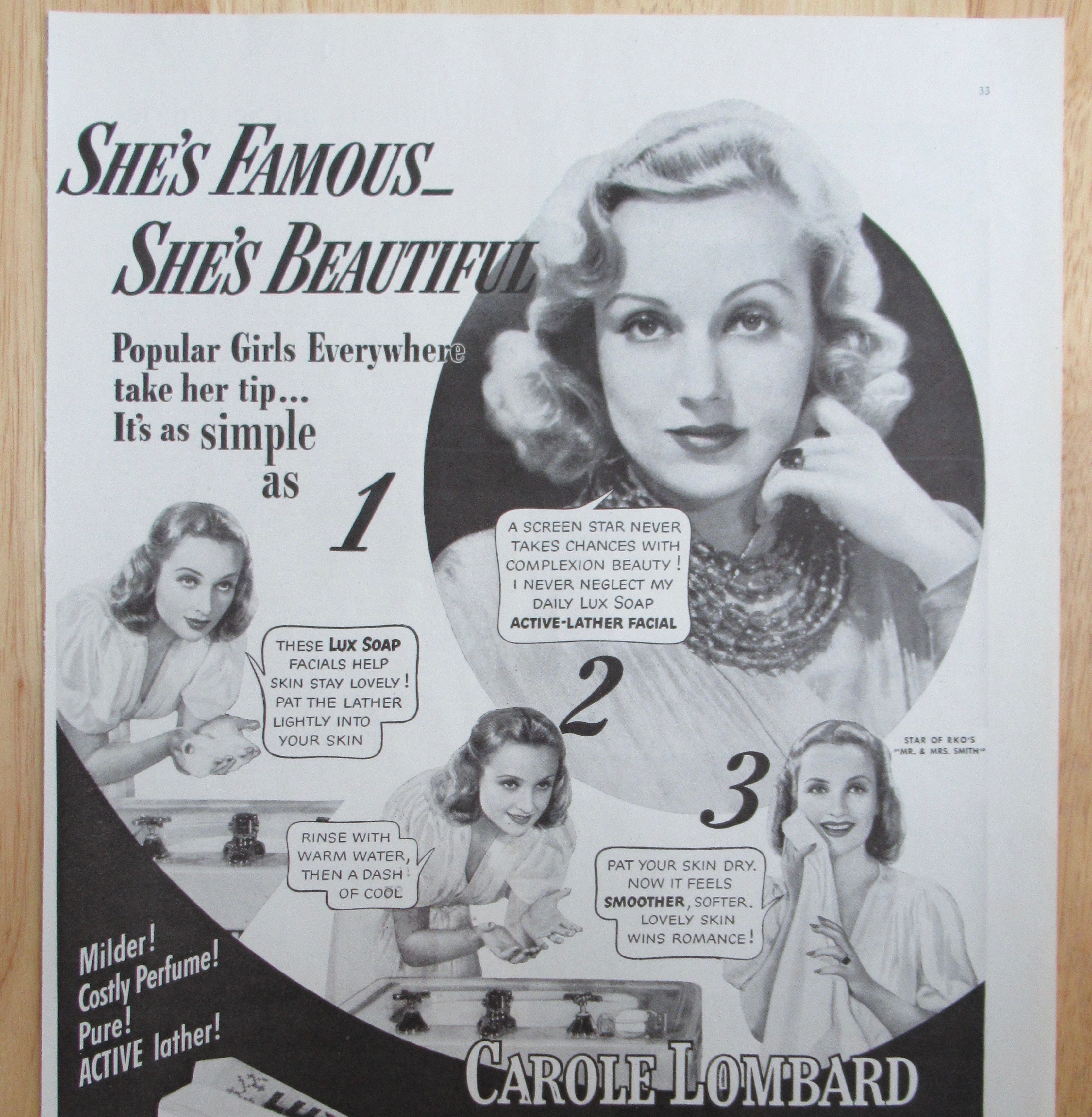 1941 Lux Toilet Soap with Carole Lombard