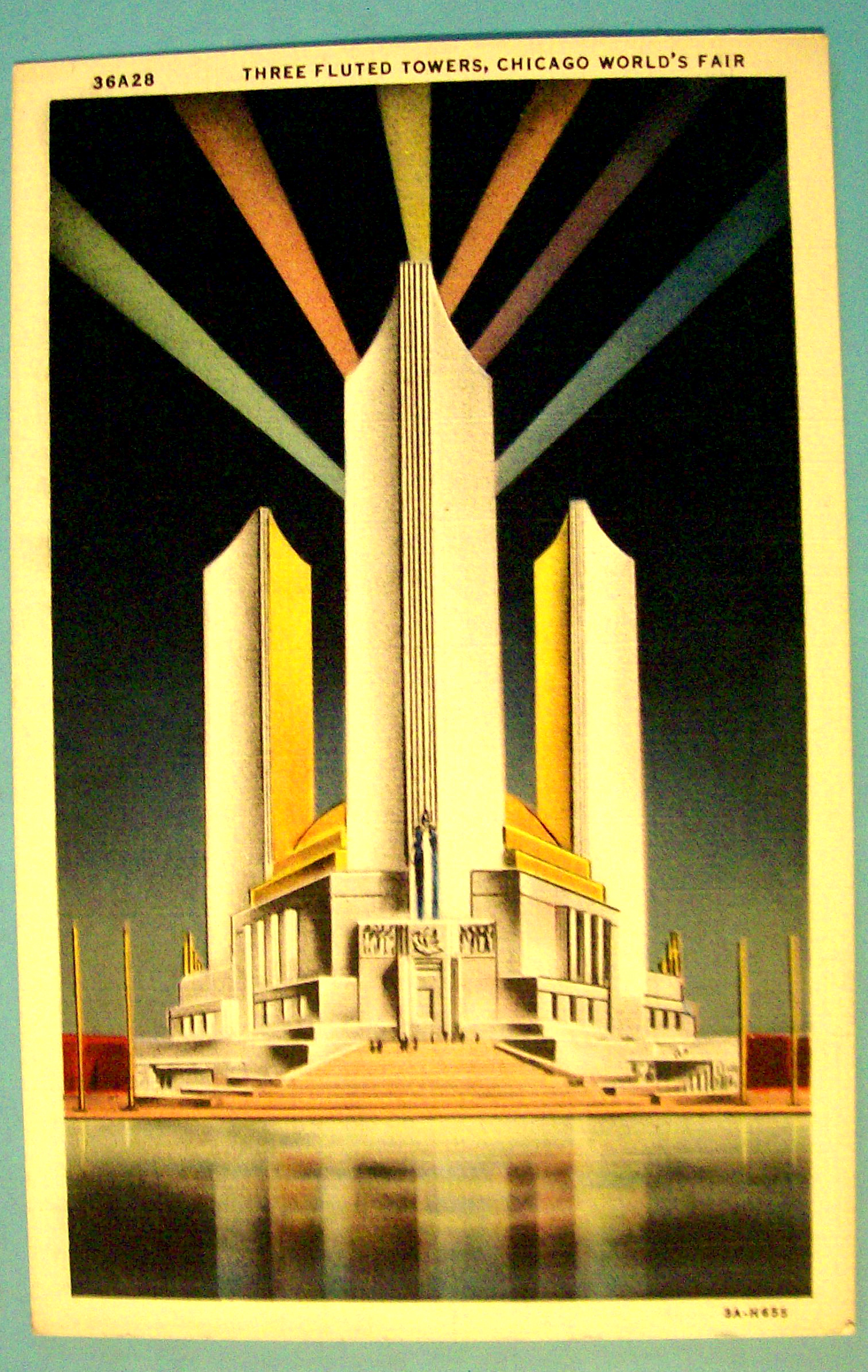 1933 Century of Progress, Three Fluted Tower Postcard