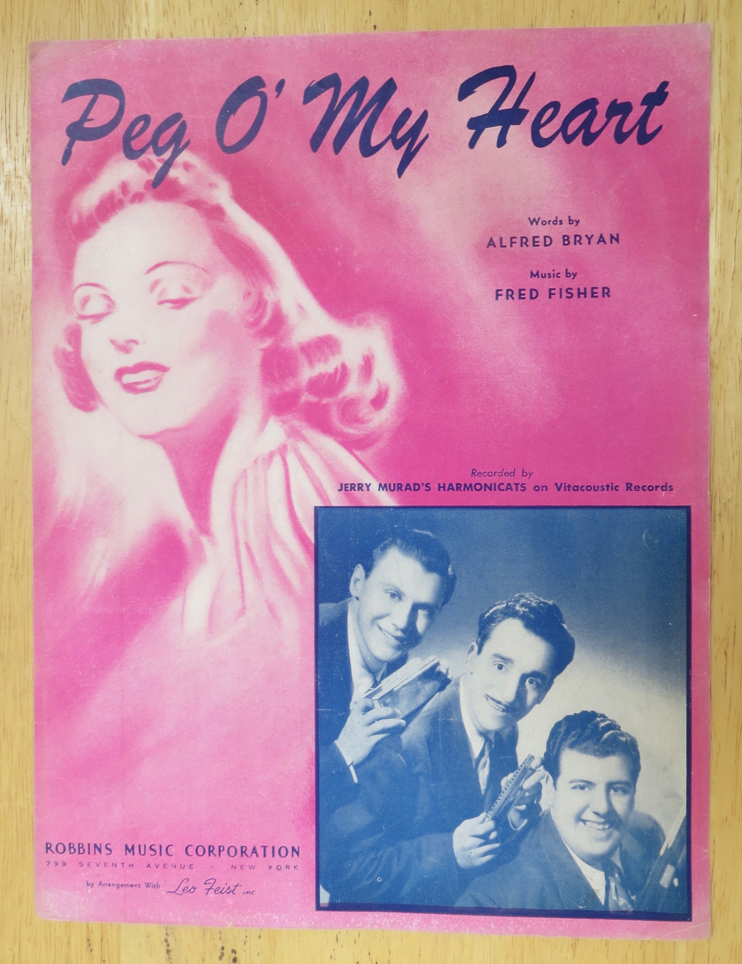1941 Peg O' My Heart Sheet Music By Bryan & Fisher