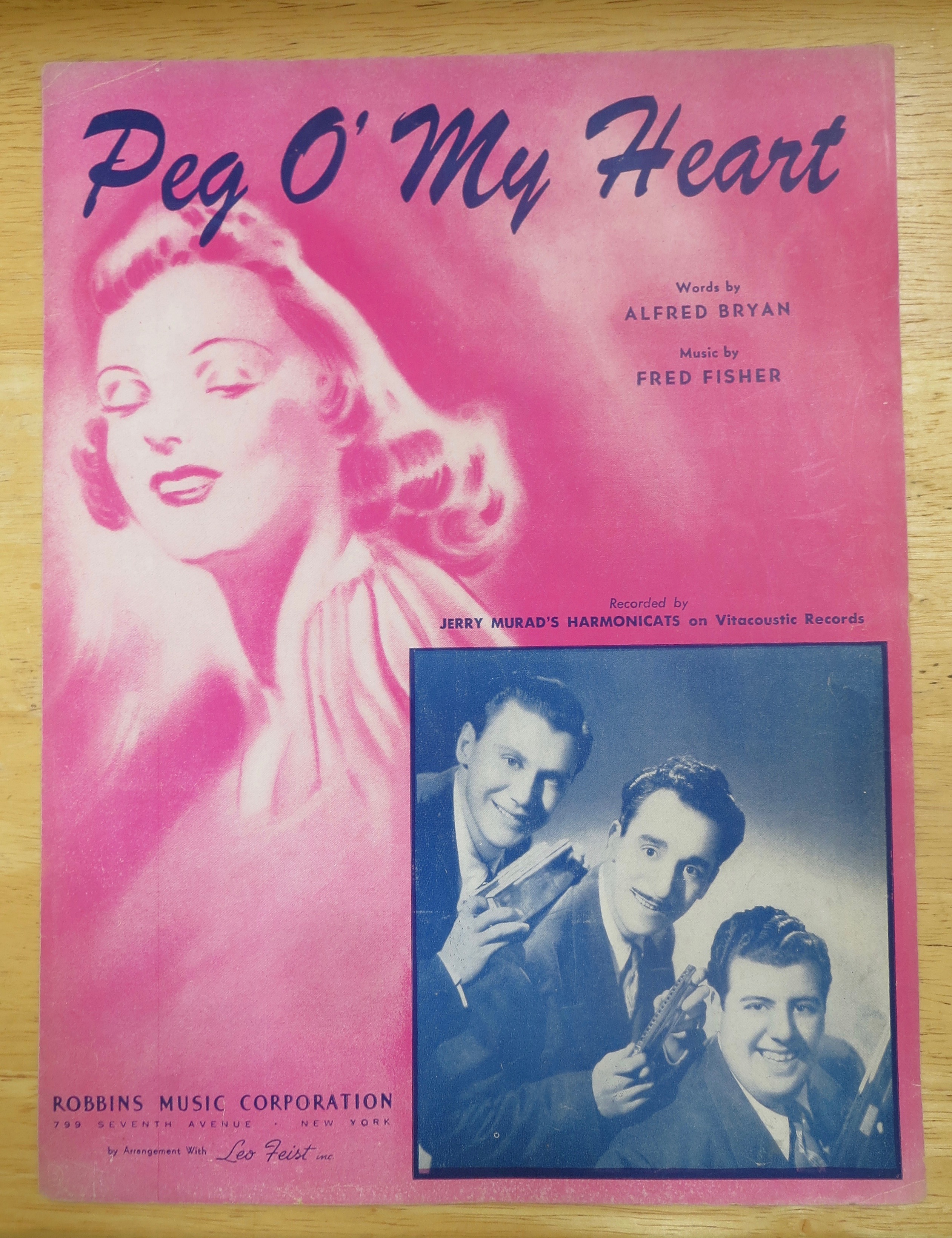 1941 Peg O' My Heart Sheet Music By Bryan & Fisher