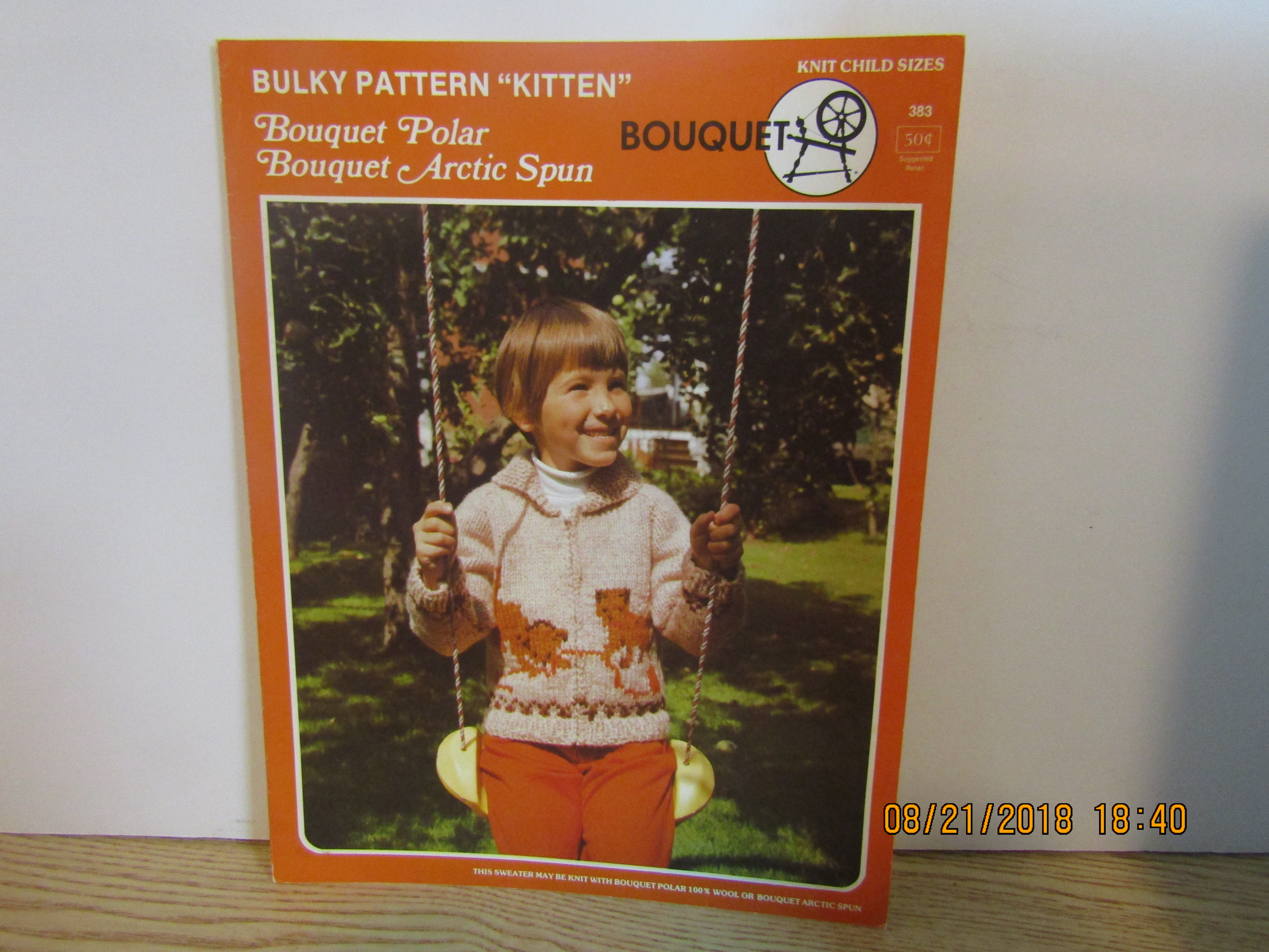 Bouquet Childs Bulky Sweater Pattern Kitten #383