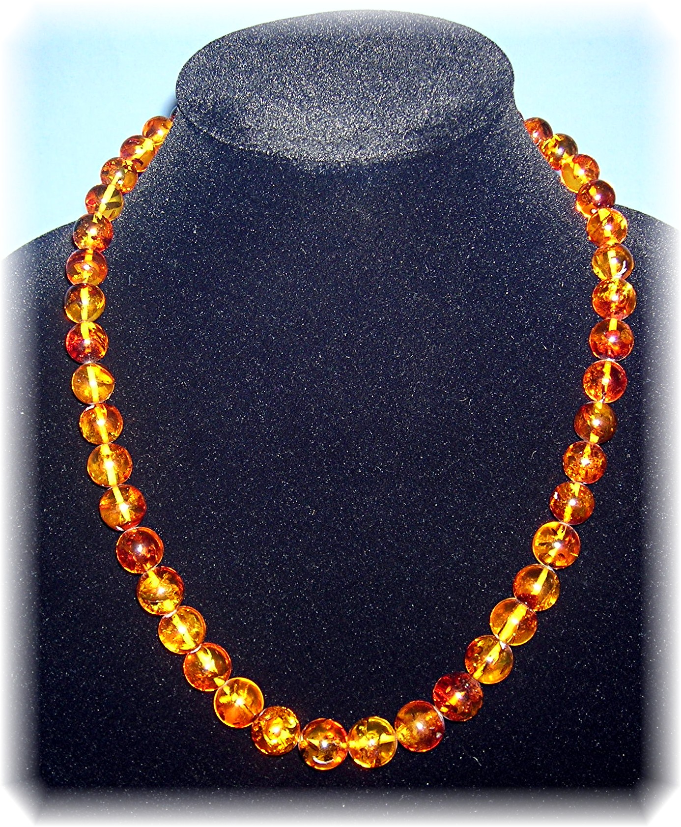 Baltic Amber Bugs Leaves Graduated 22 inch Necklace