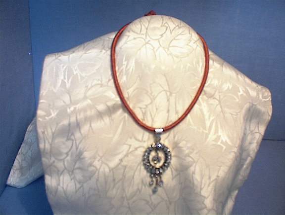 Necklace Sterling Silver Natural  White Zircon Pendant