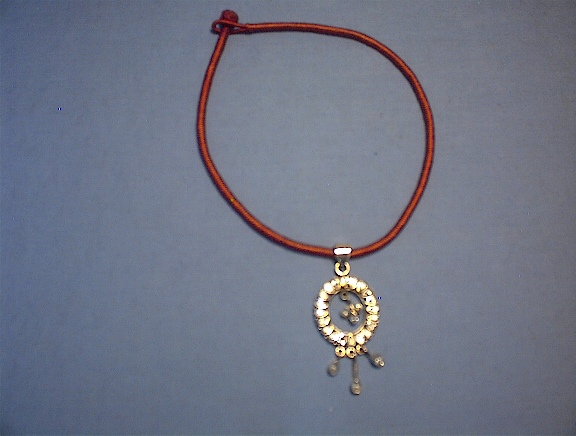 Necklace Sterling Silver Natural  White Zircon Pendant
