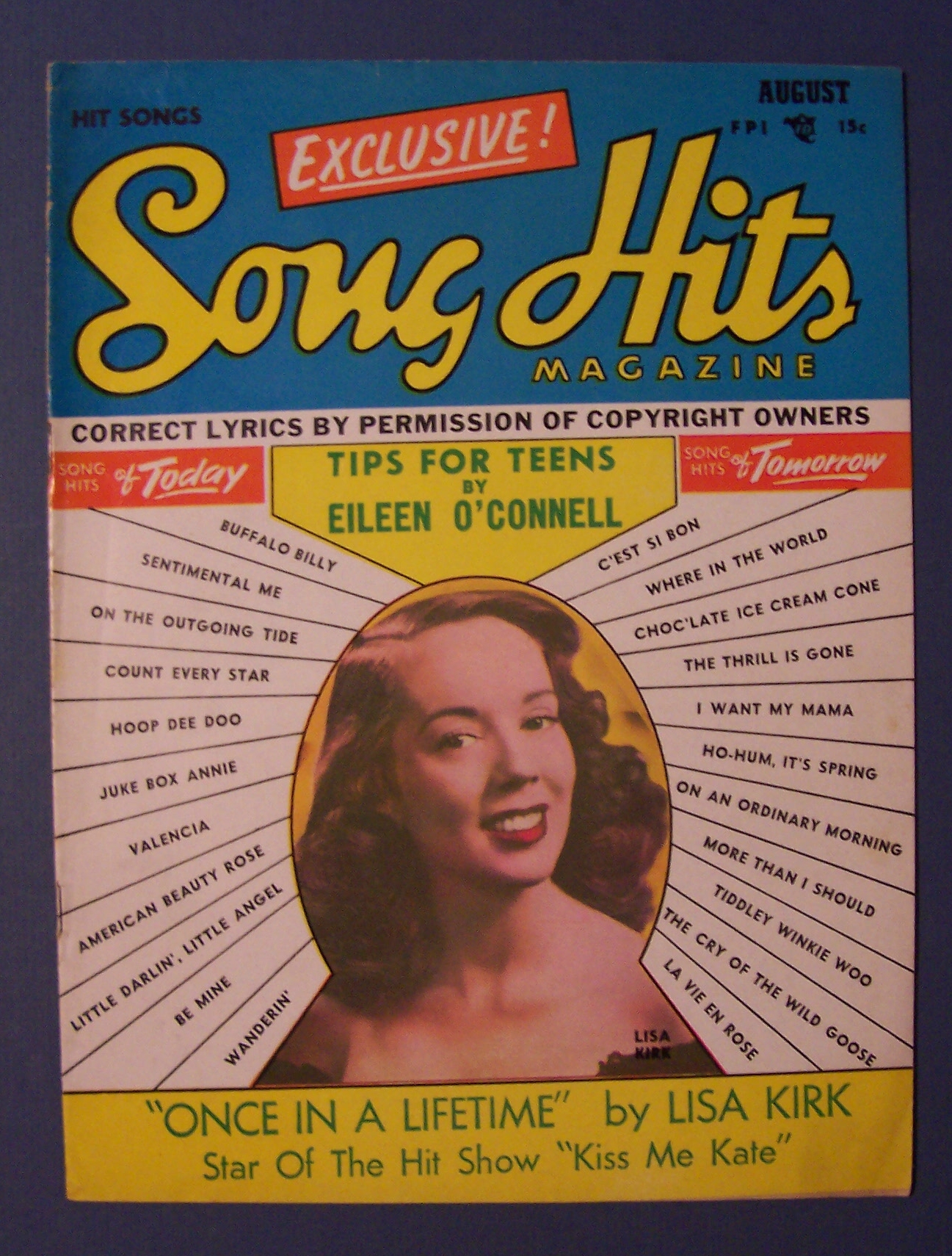 Song Hits Magazine - August 1950 - Lisa Kirk Cover