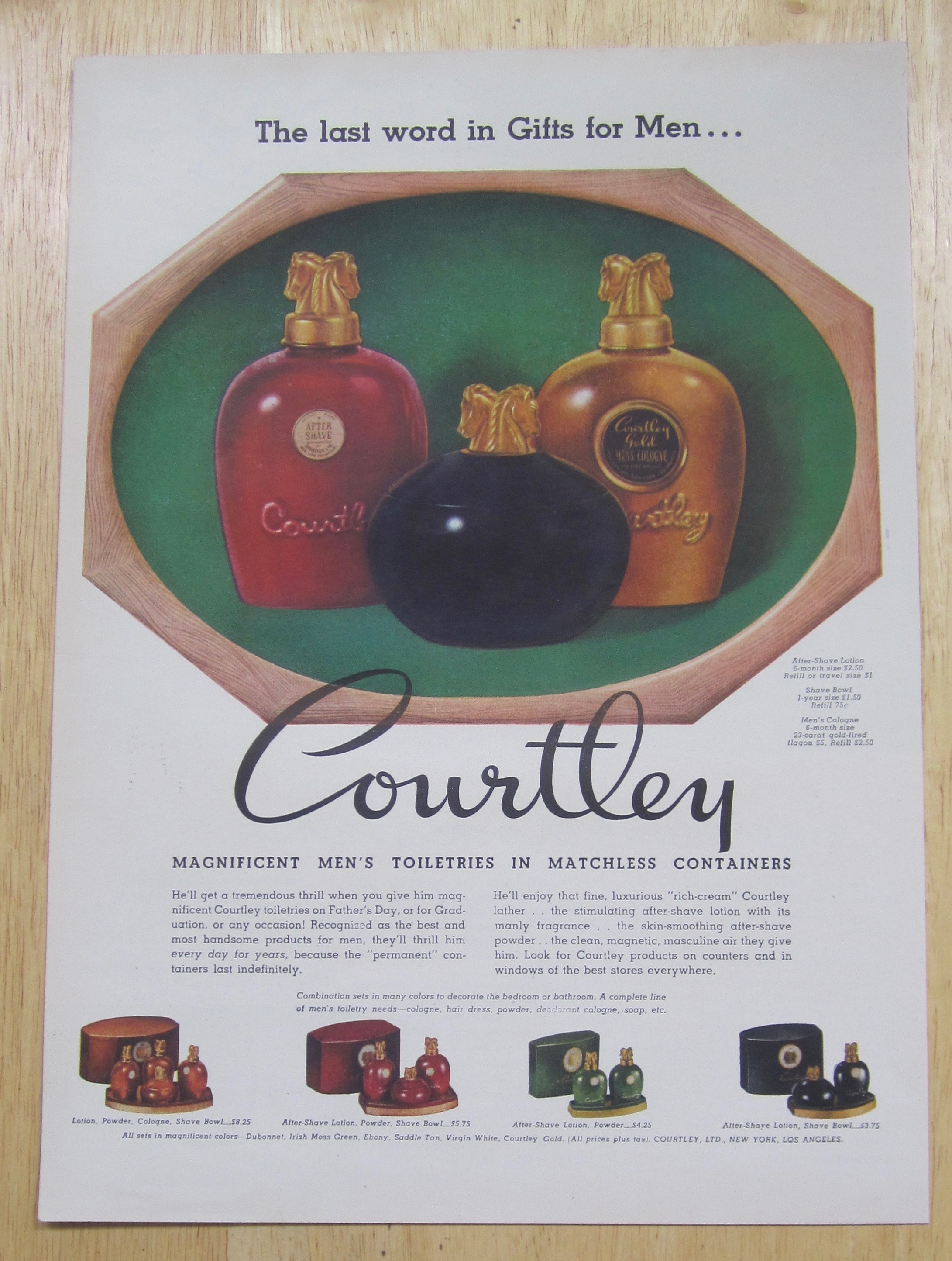 1947 Courtley Men's Toiletries w/ After Shave & Cologne