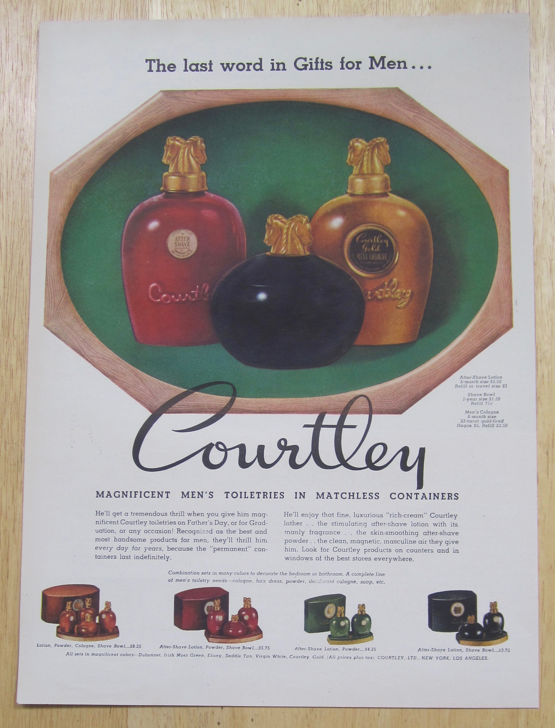 1947 Courtley Men's Toiletries w/ After Shave & Cologne