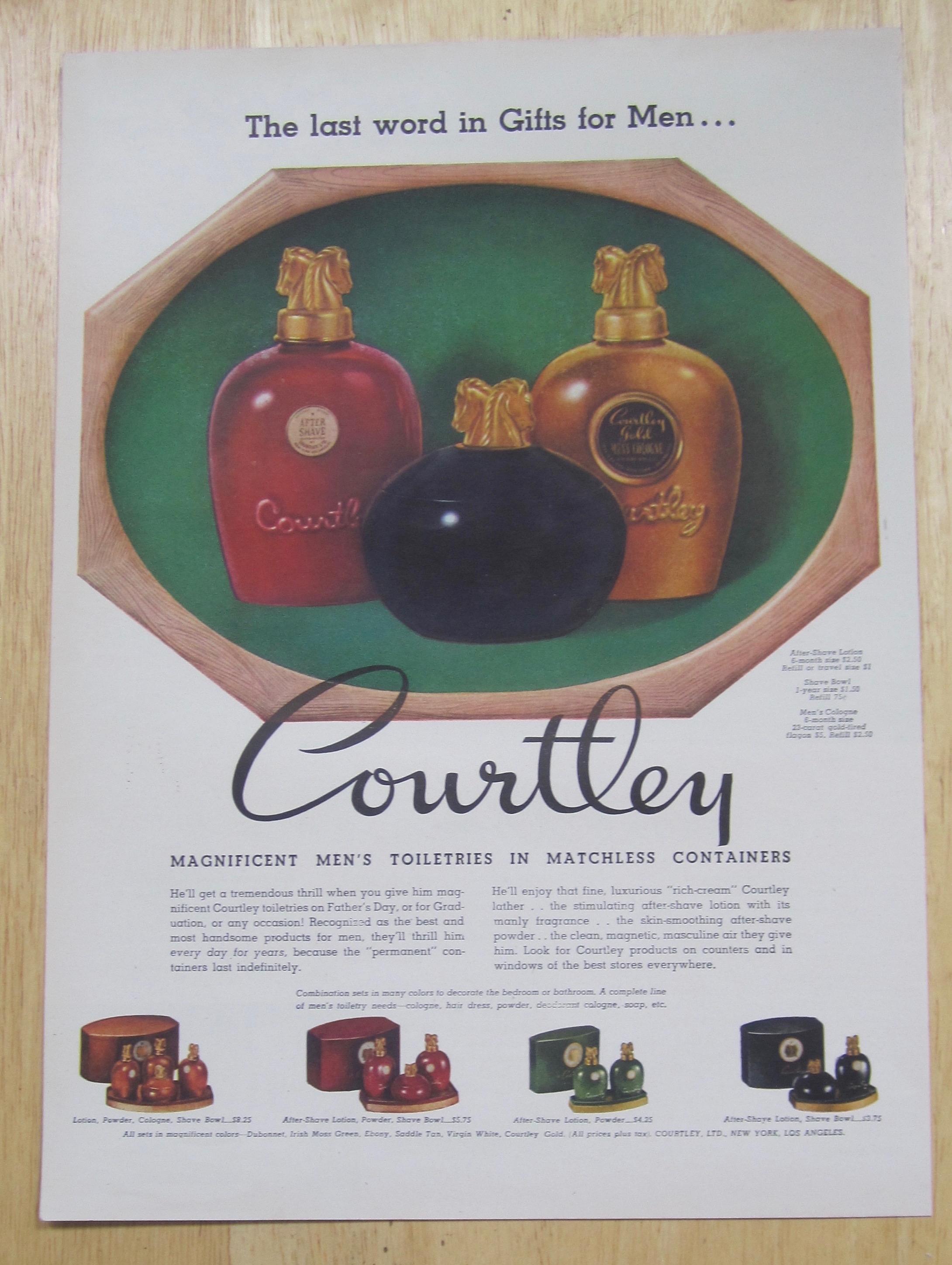1947 Courtley Men's Toiletries w/ After Shave & Cologne